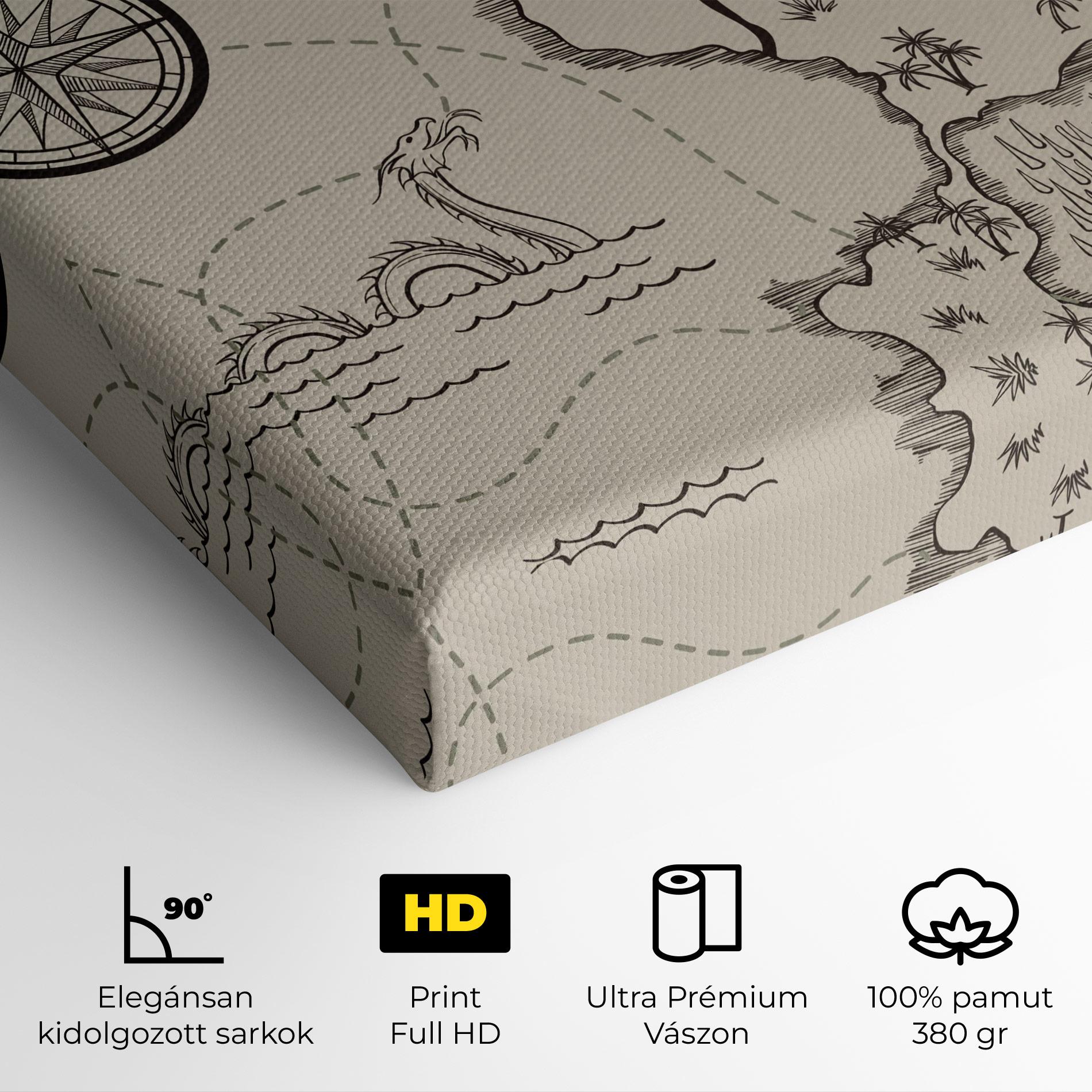 Vászonkép Cream Island Map mockup 4