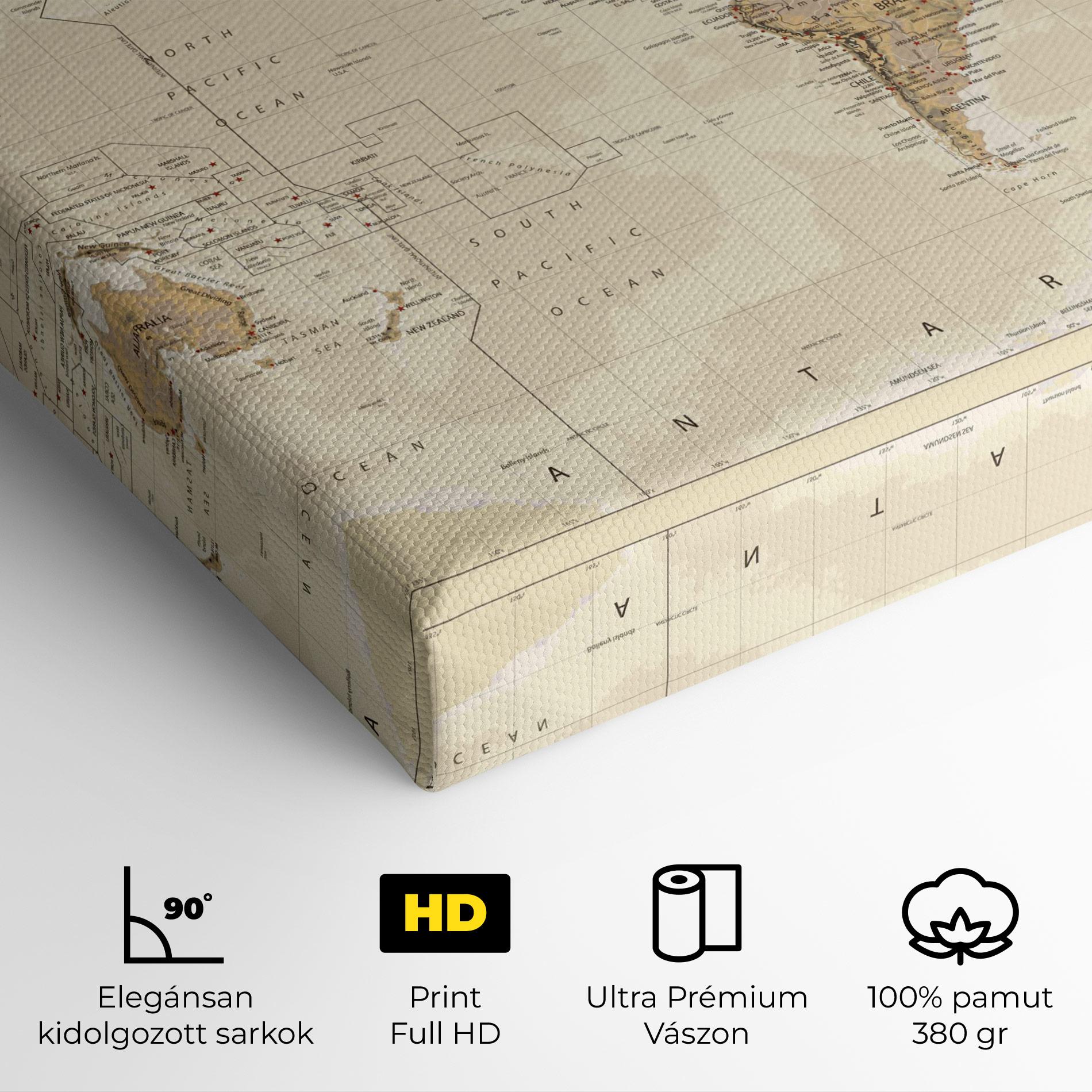 Vászonkép Old Canada Map mockup 4