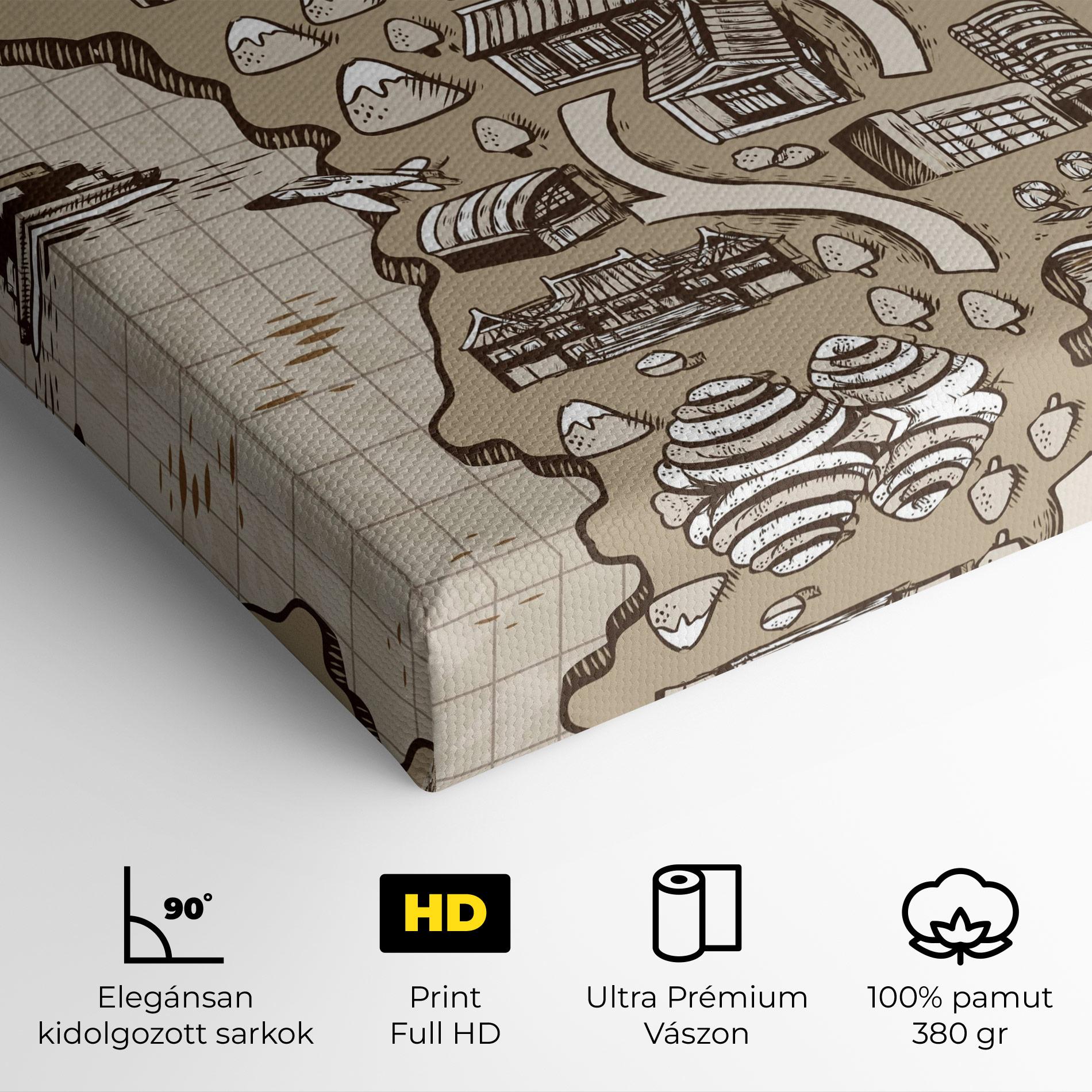 Vászonkép Old Korea Map mockup 4