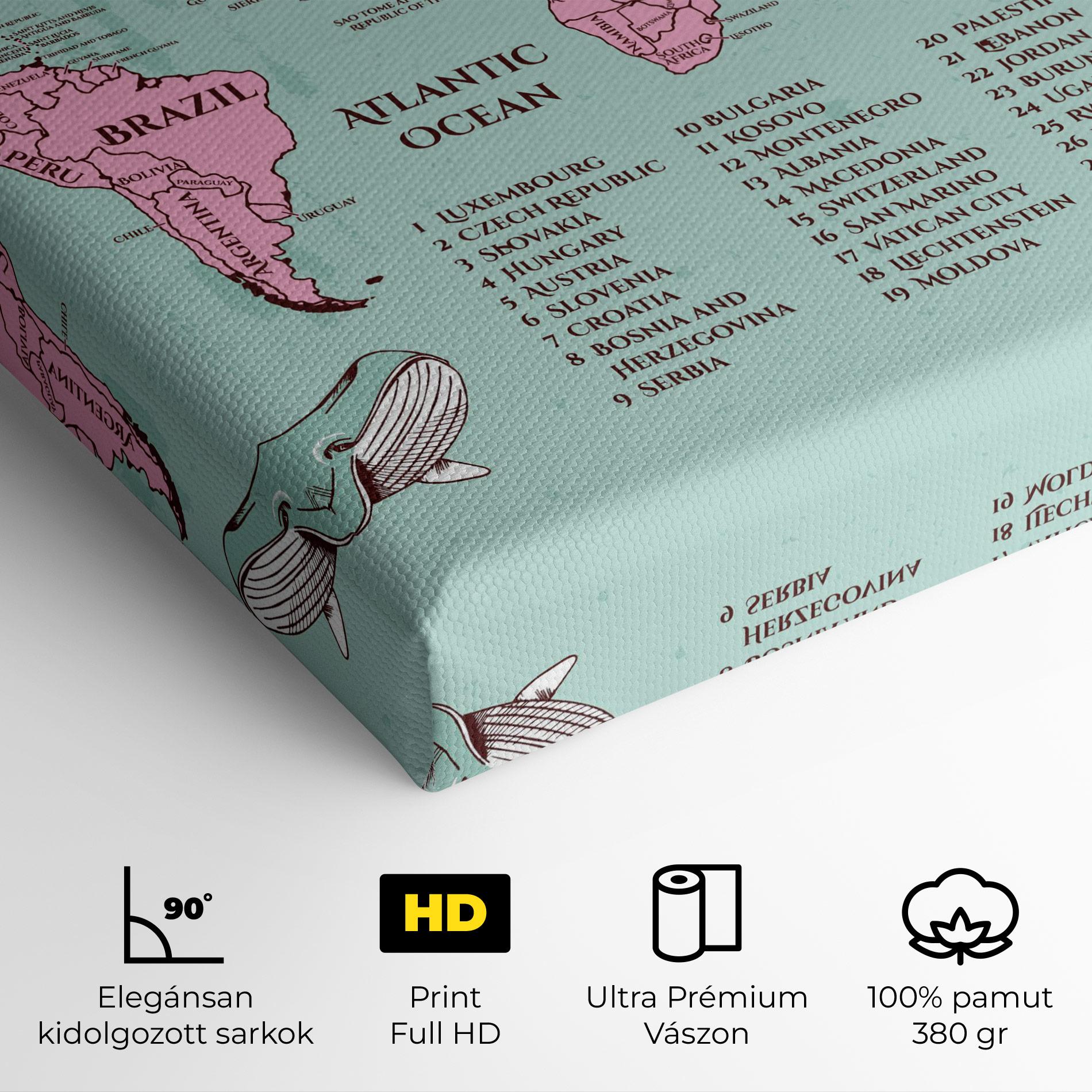 Vászonkép Pink Pirate Map mockup 4