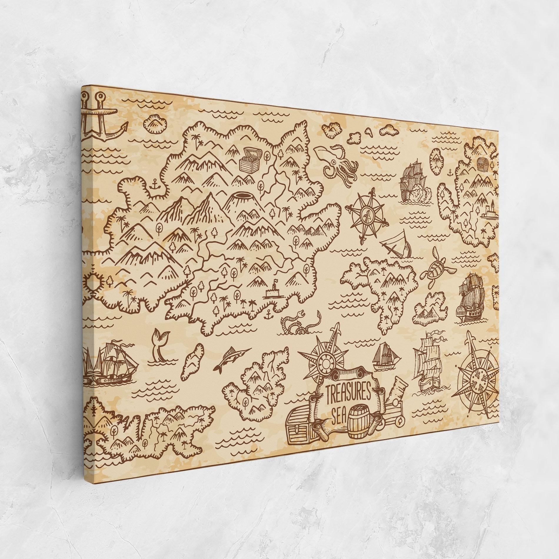 Vászonkép Cream Coffee Map mockup 1