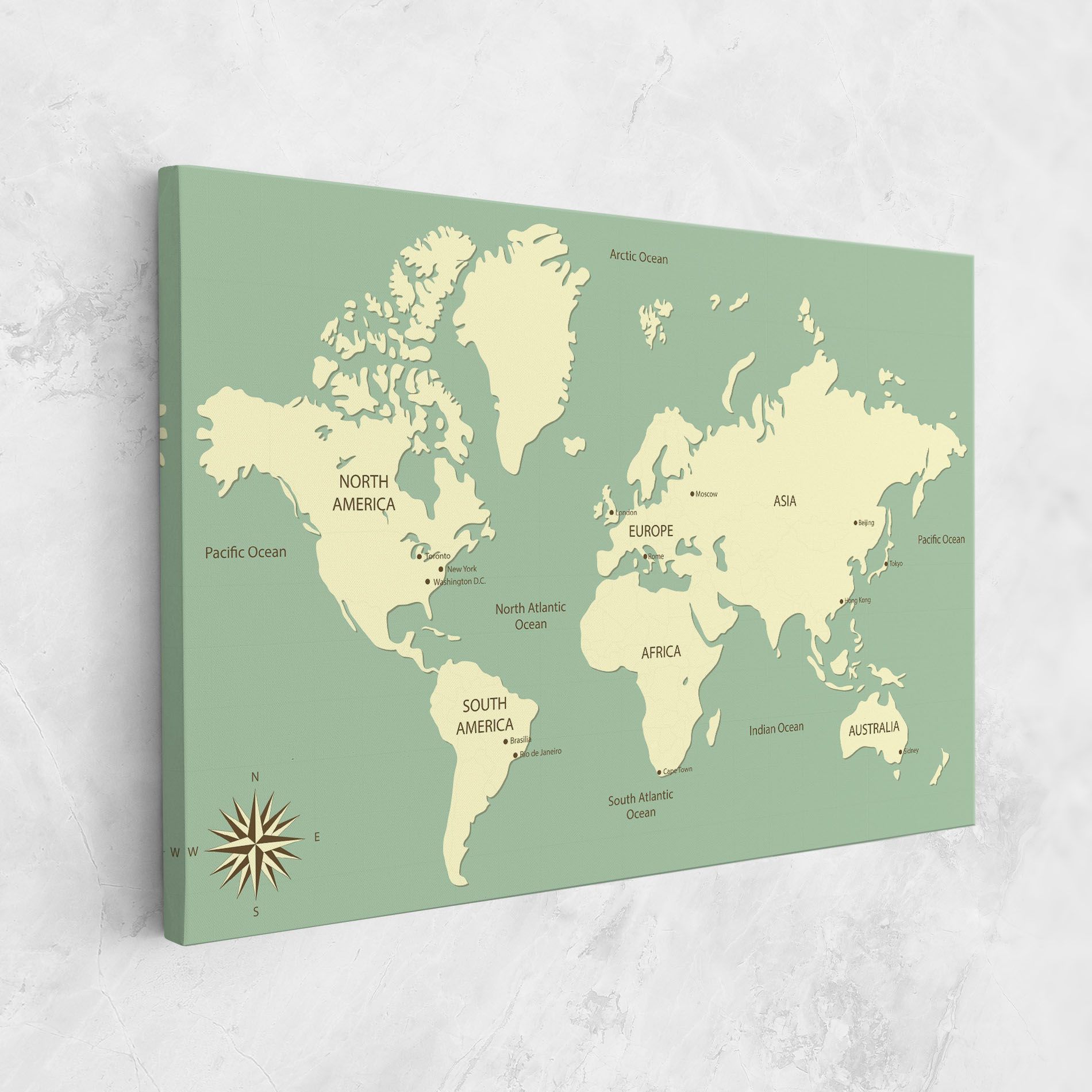 Green Cream Map mockup 1