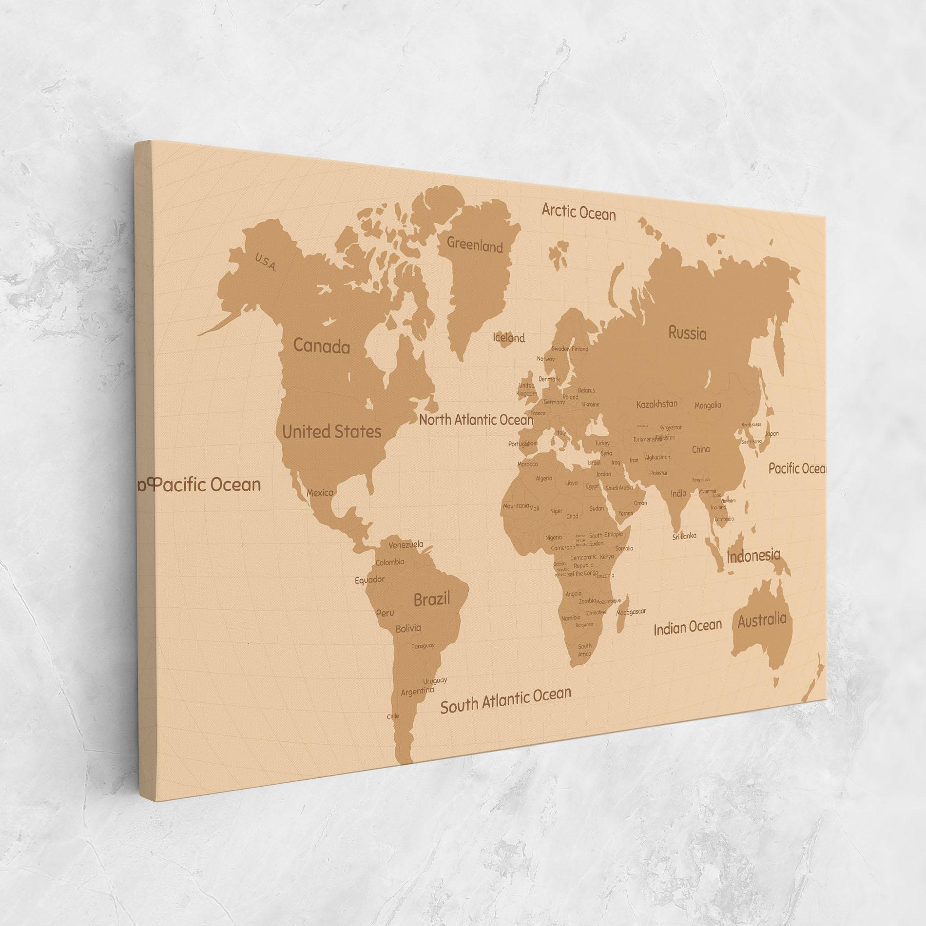 Vászonkép Ocean Old Map mockup 1