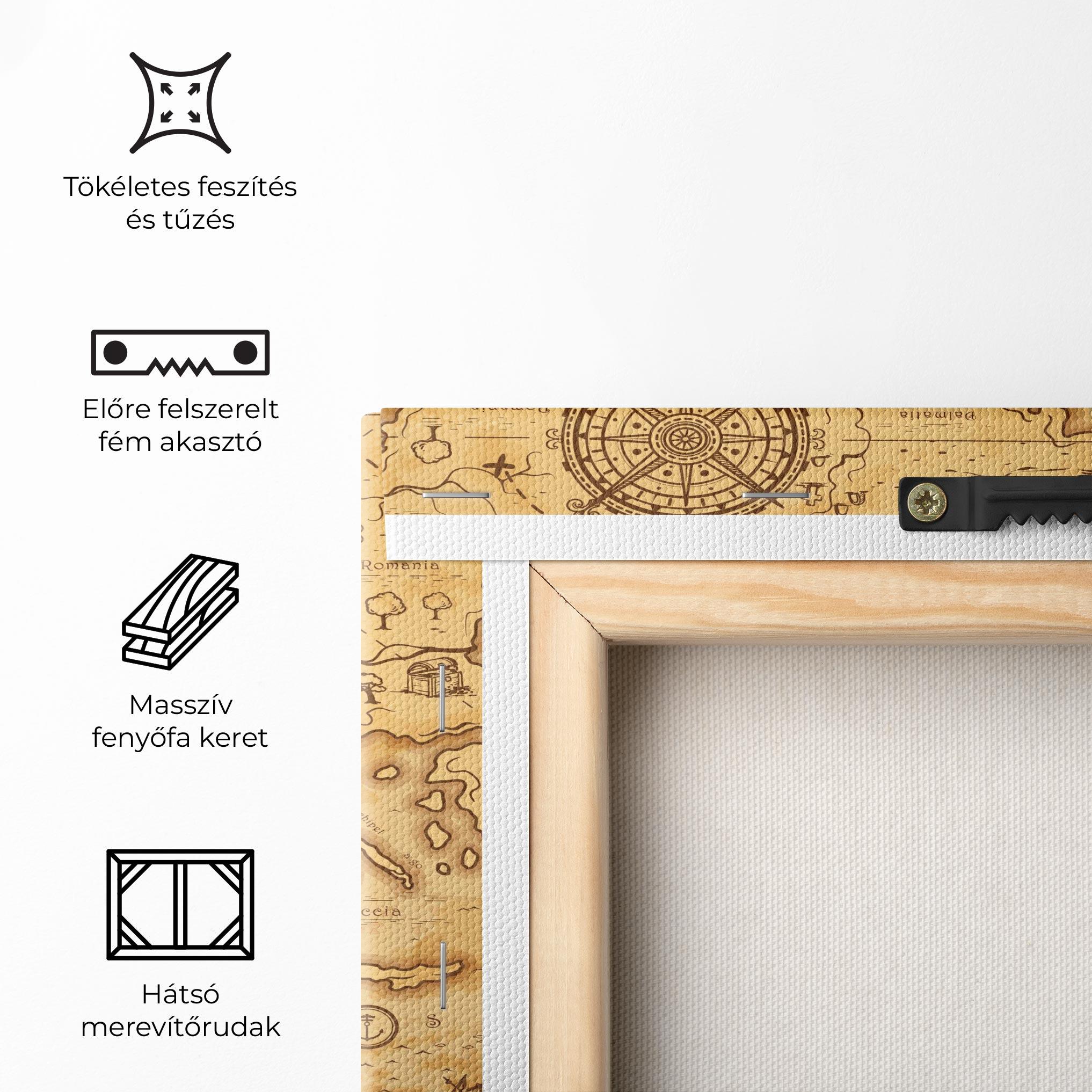 Vászonkép Cream Brown Map mockup 5