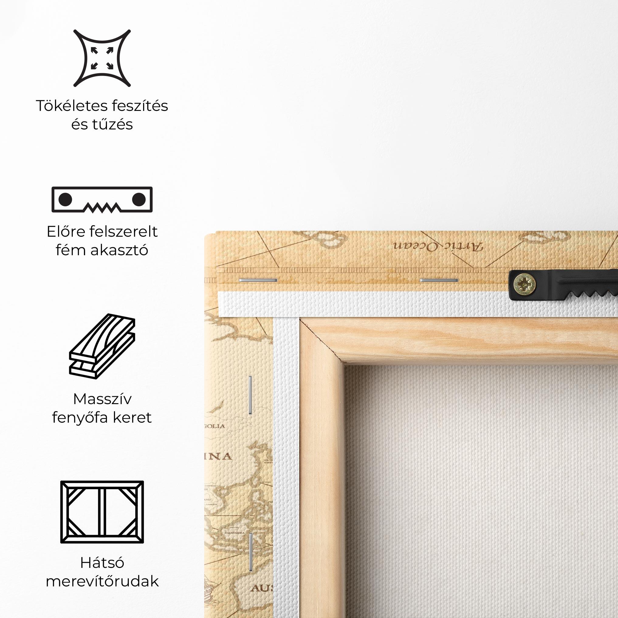 Vászonkép Cream Old Map mockup 5