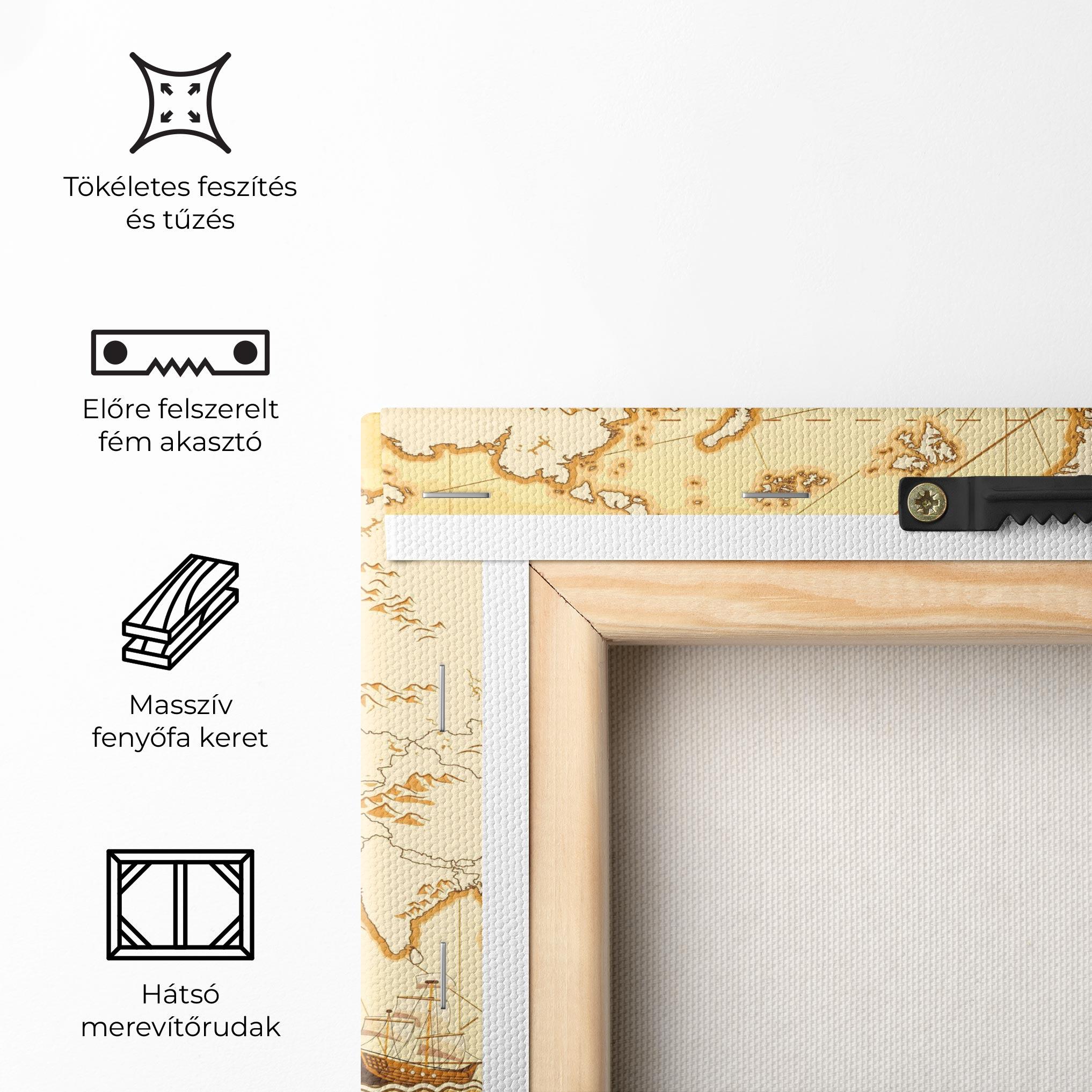 Vászonkép Gold Old Map mockup 5