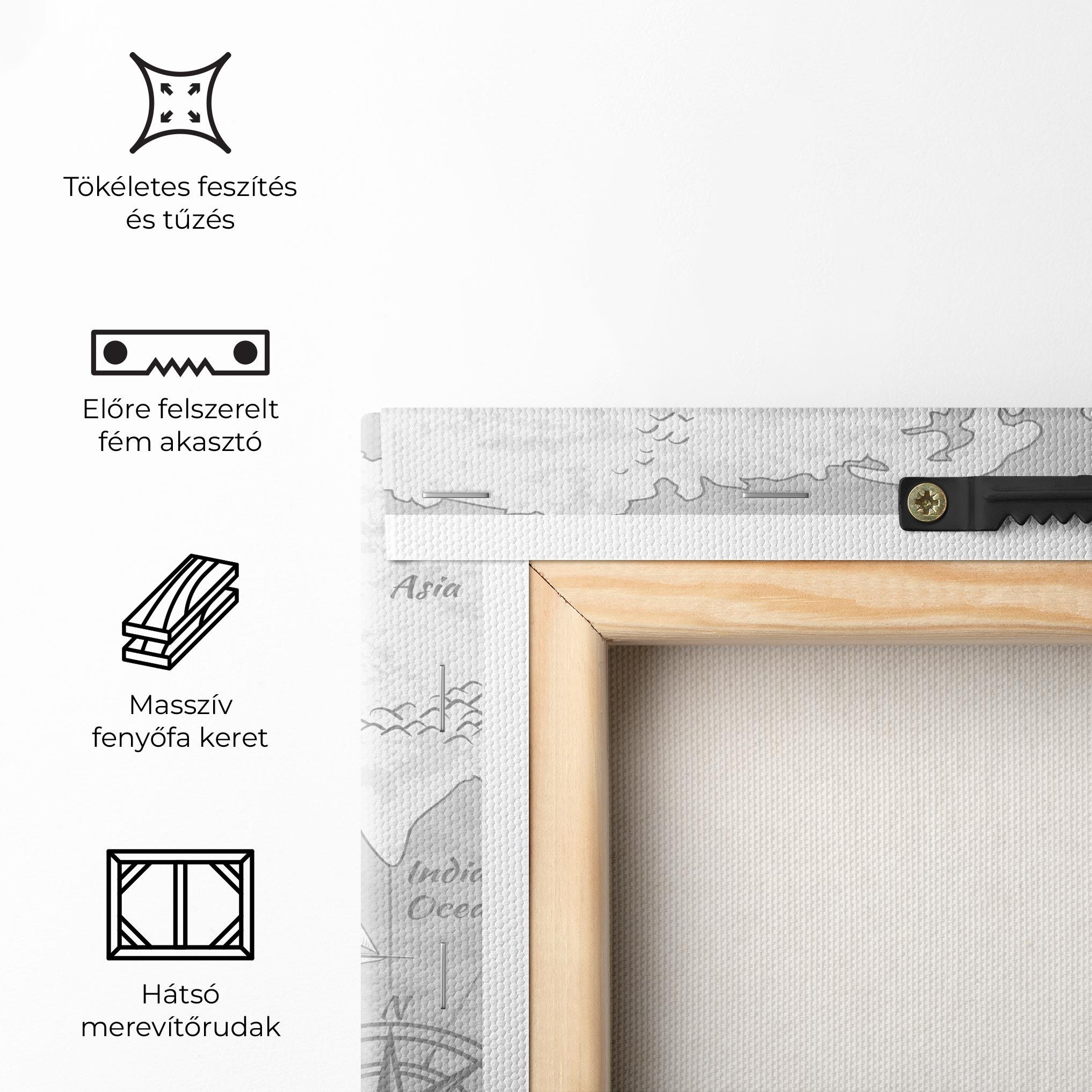 Vászonkép Grey Old Map mockup 5