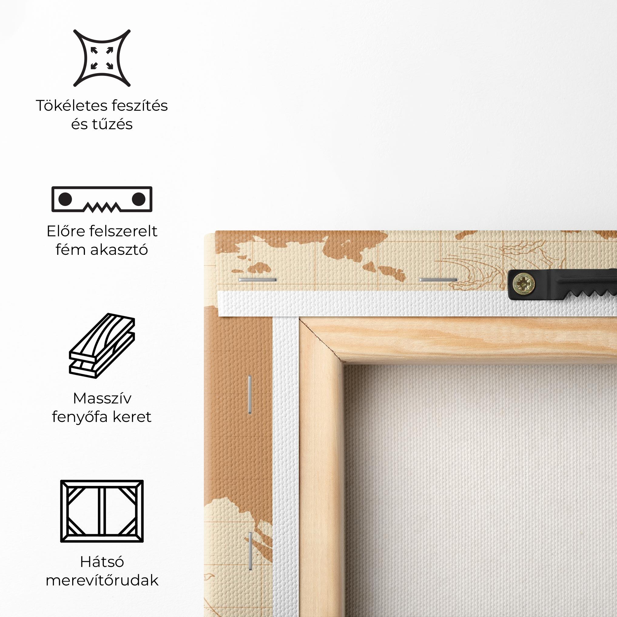 Vászonkép Light Cream Map mockup 5