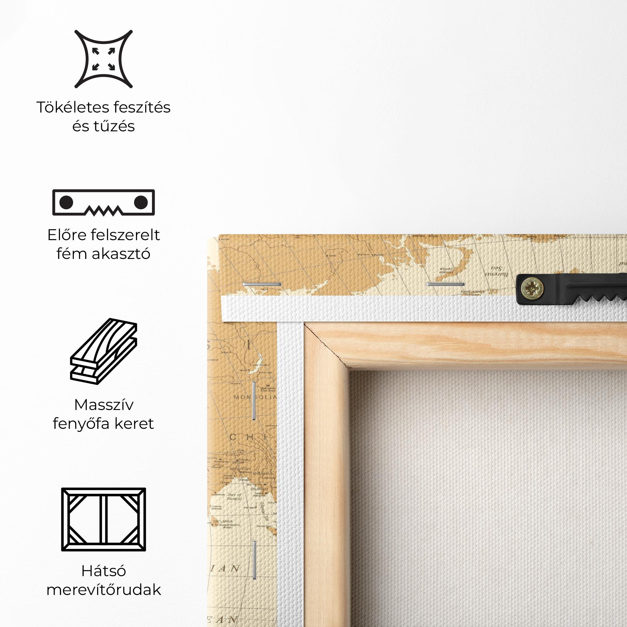 Vászonkép Old Map Cream mockup 5