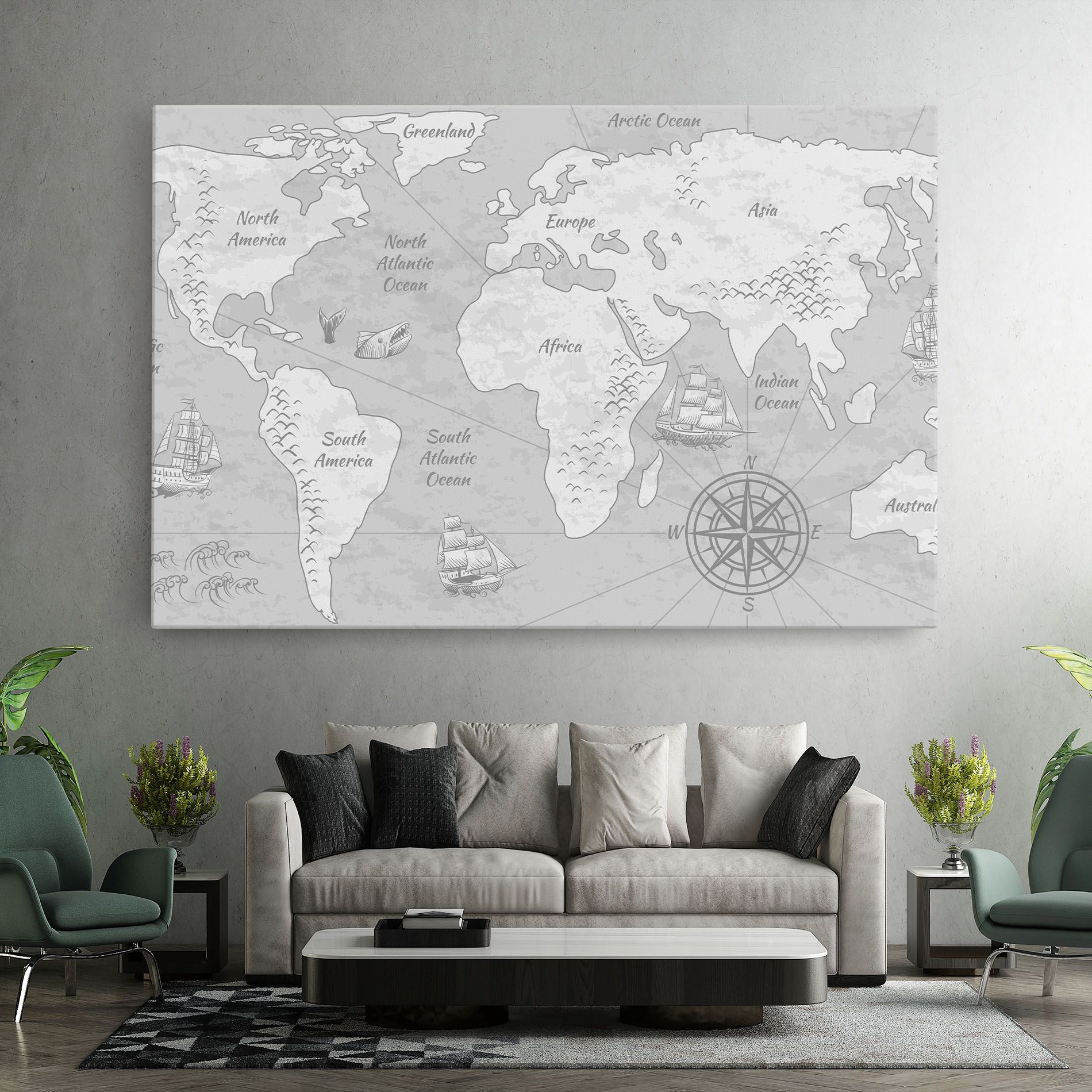 Grey Old Map mockup 7