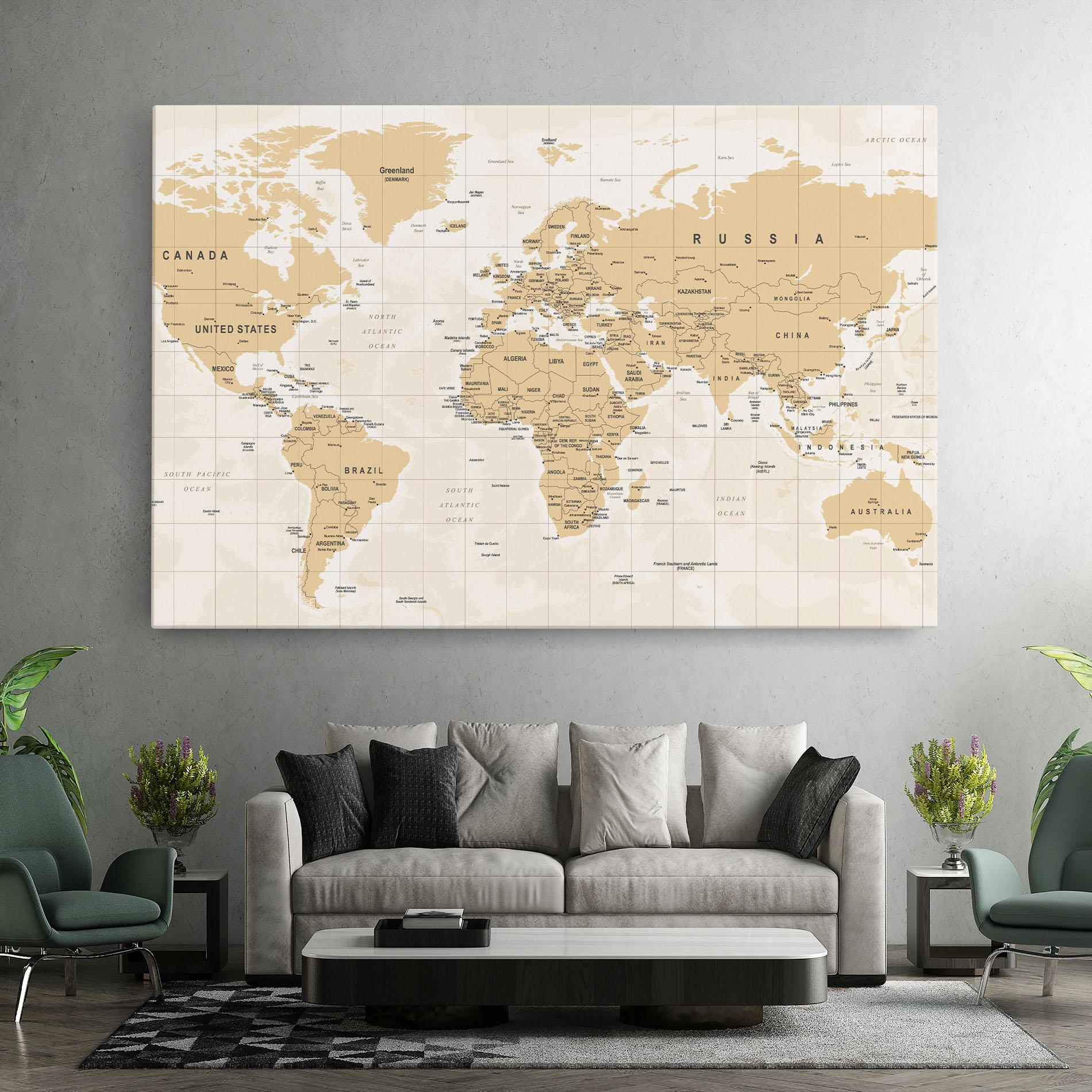 Vászonkép World Old Map mockup 7