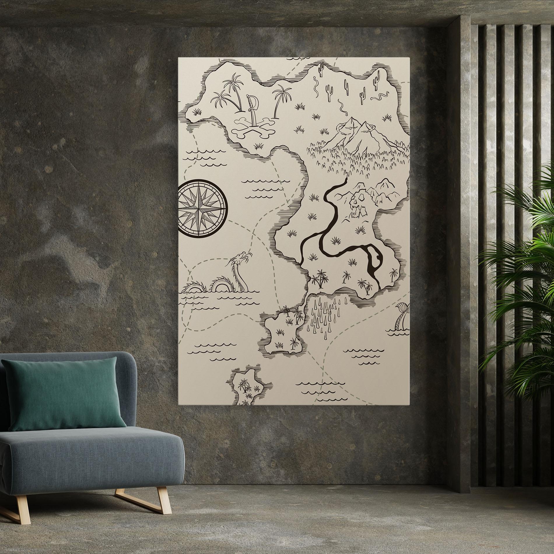 Vászonkép Cream Island Map mockup 7