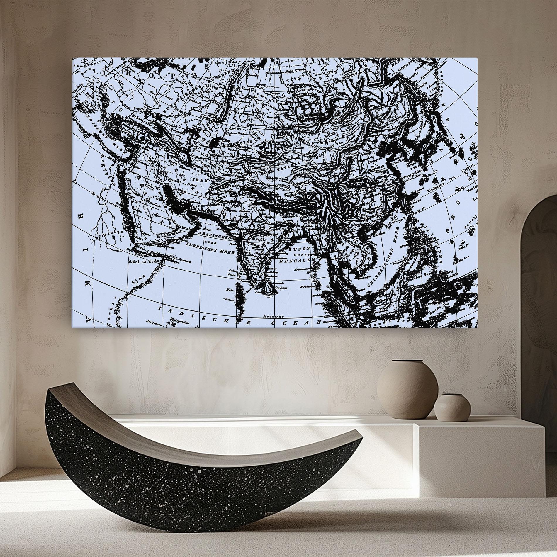 Vászonkép Blue Old Map mockup 8