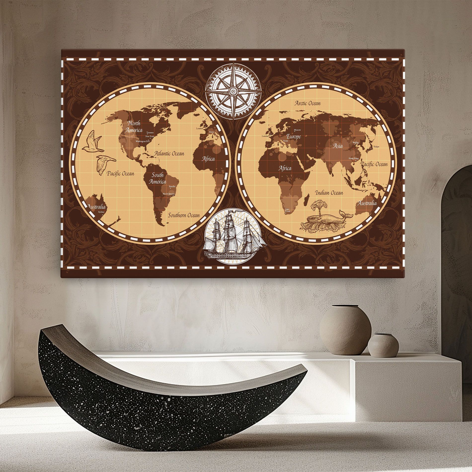 Old Brown Map mockup 8