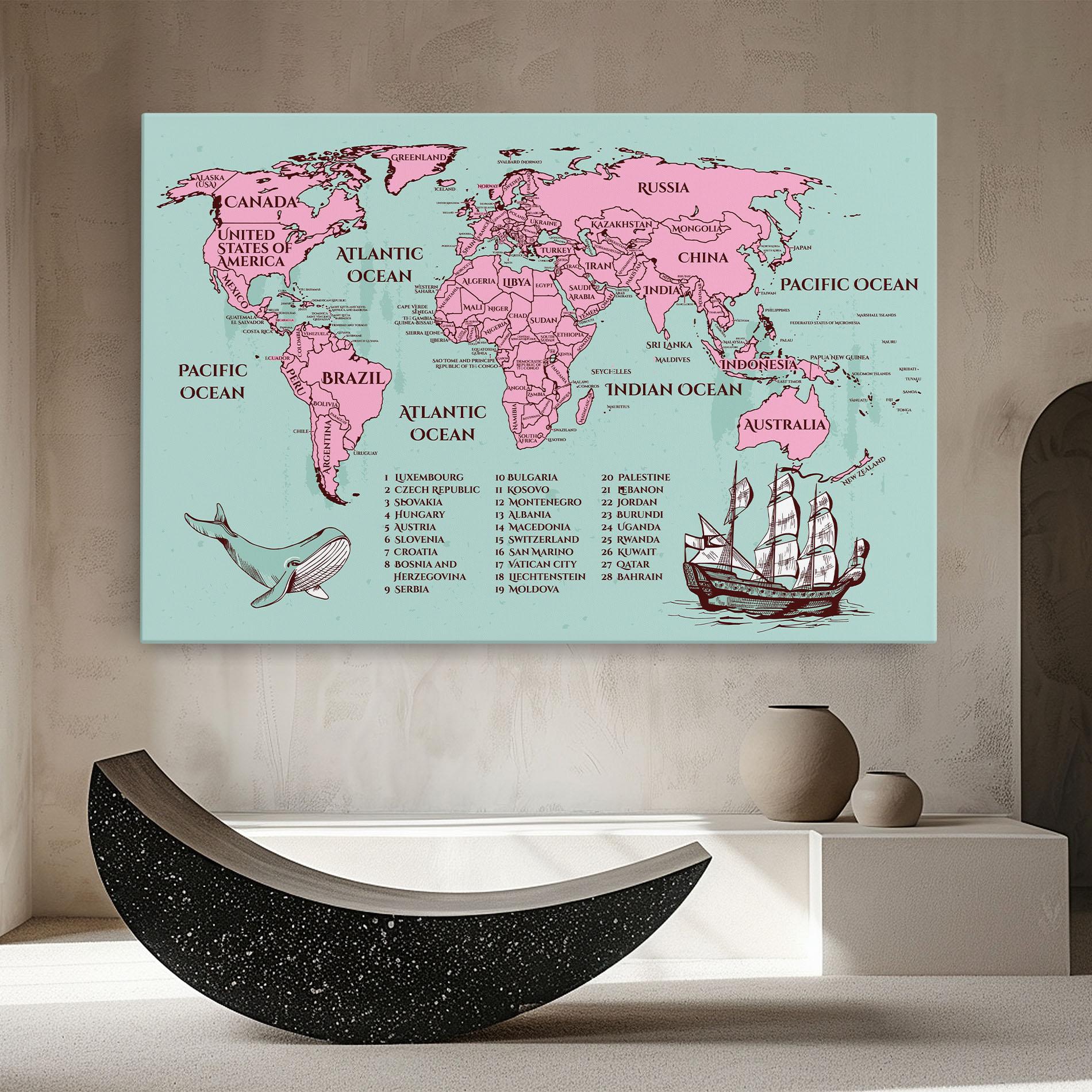 Vászonkép Pink Pirate Map mockup 8