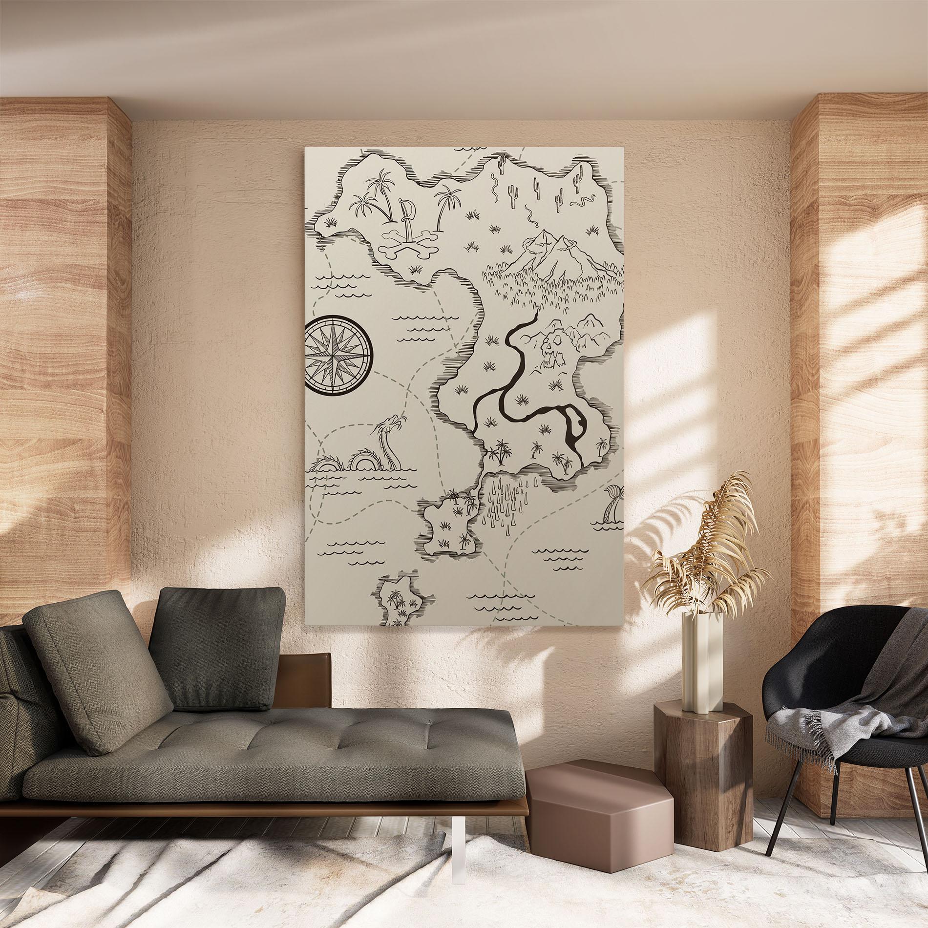 Vászonkép Cream Island Map mockup 8