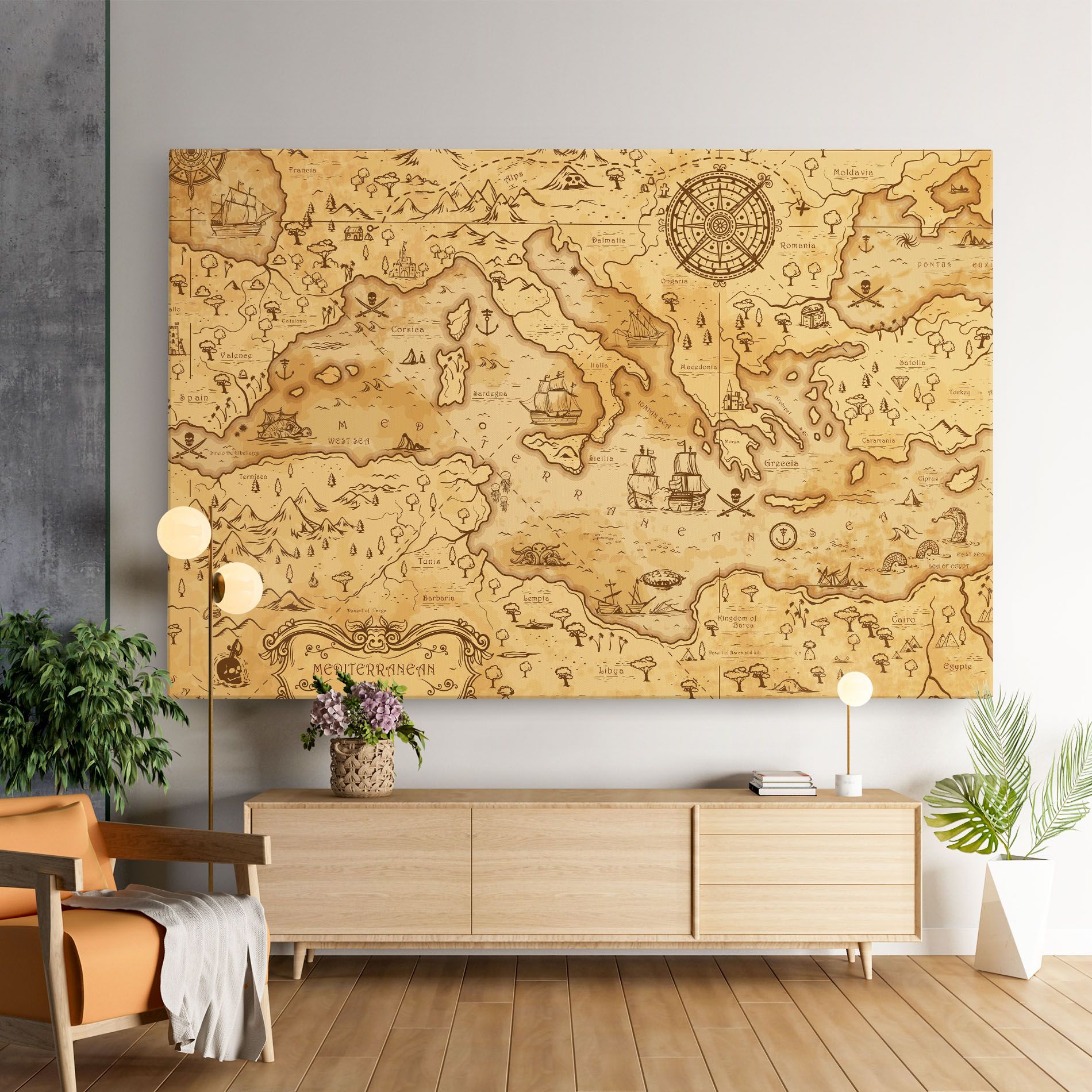 Cream Brown Map mockup 9