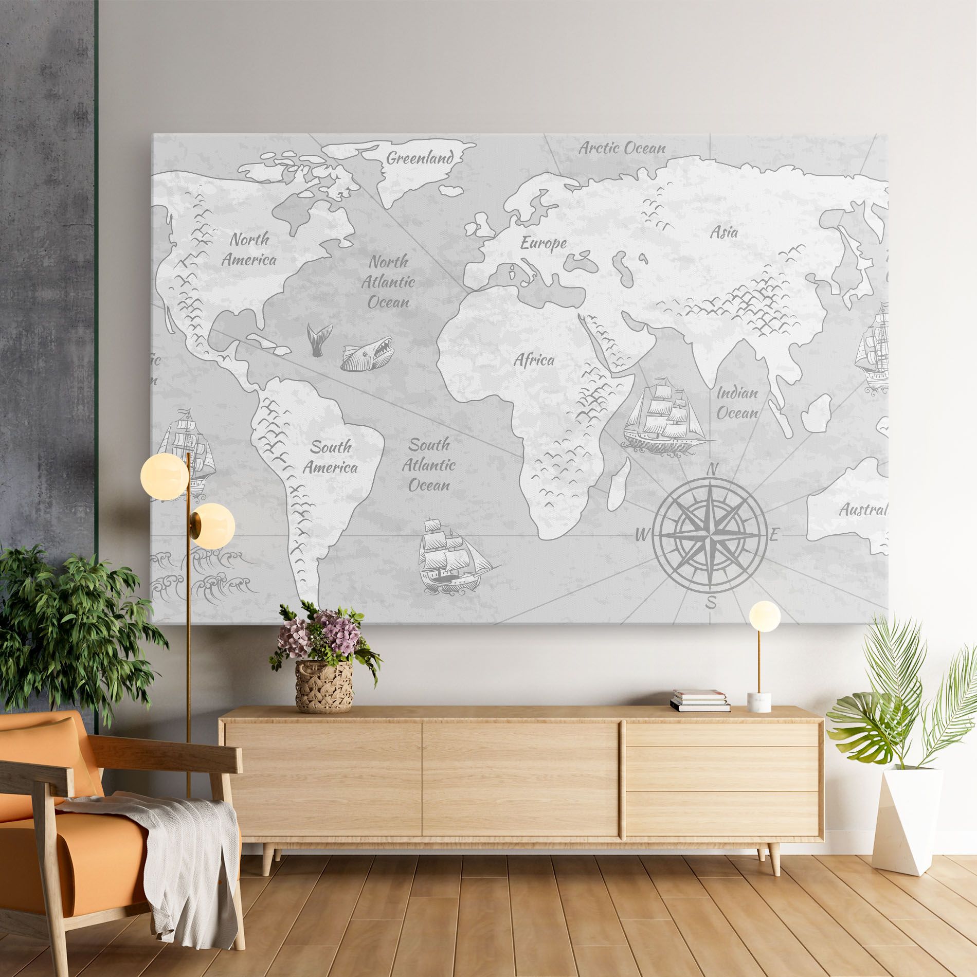 Grey Old Map mockup 9