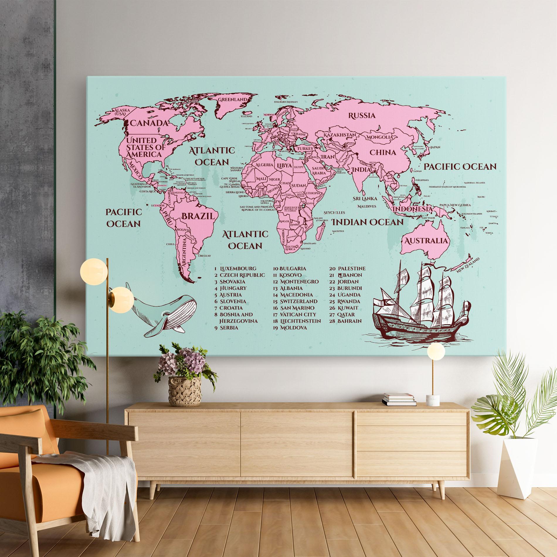 Vászonkép Pink Pirate Map mockup 9