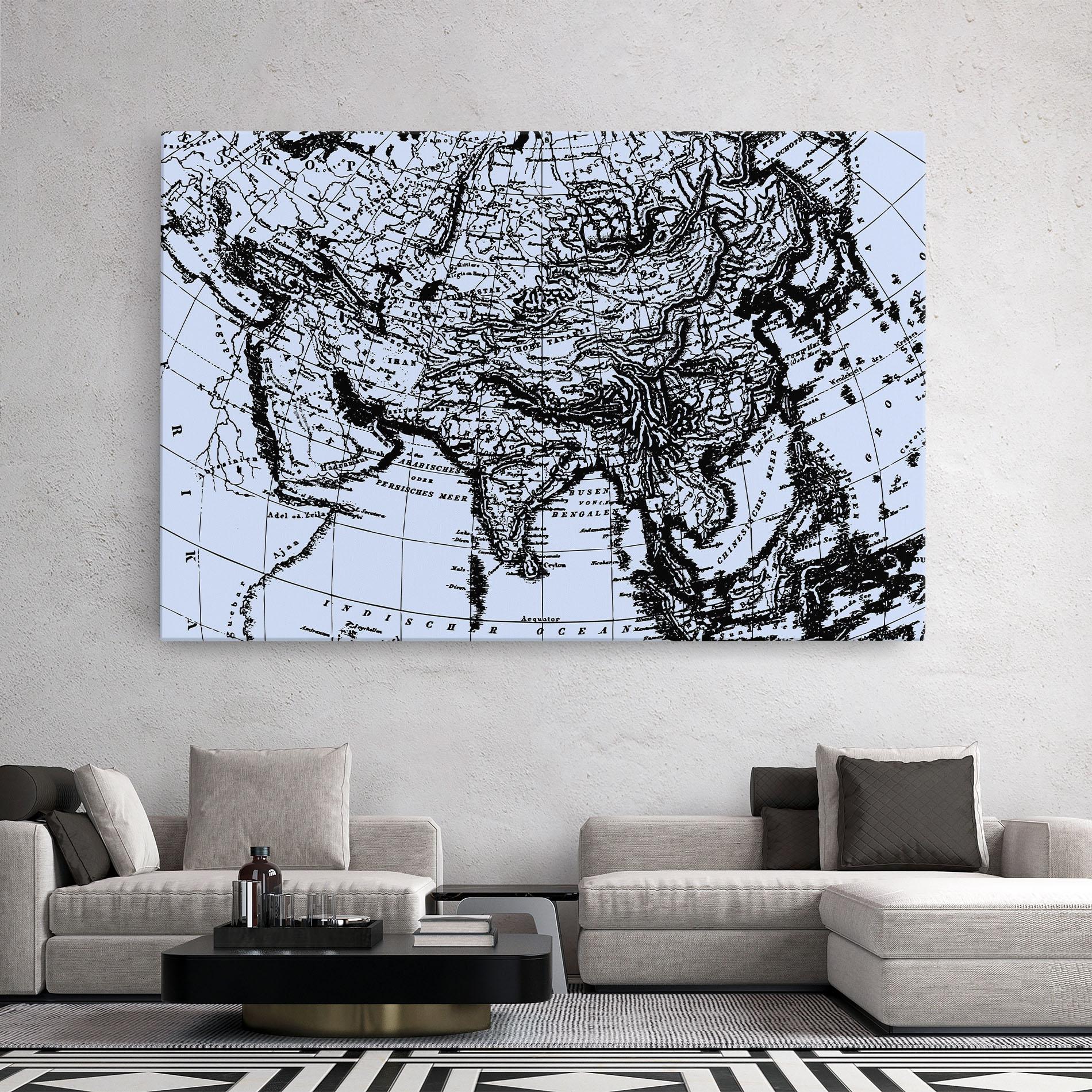 Vászonkép Blue Old Map mockup 2