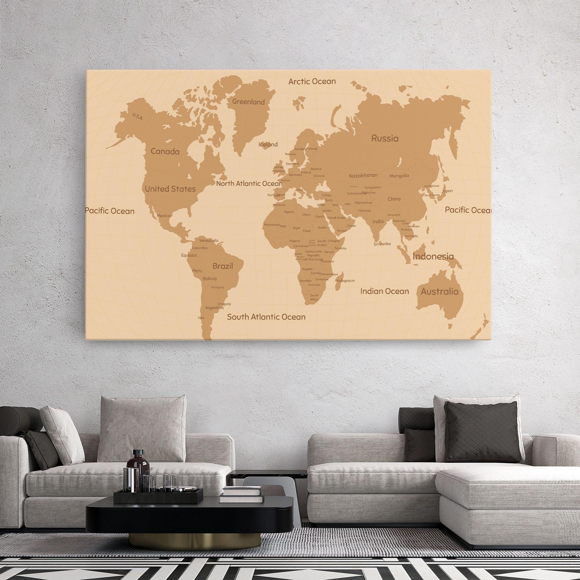 Vászonkép Ocean Old Map mockup 2