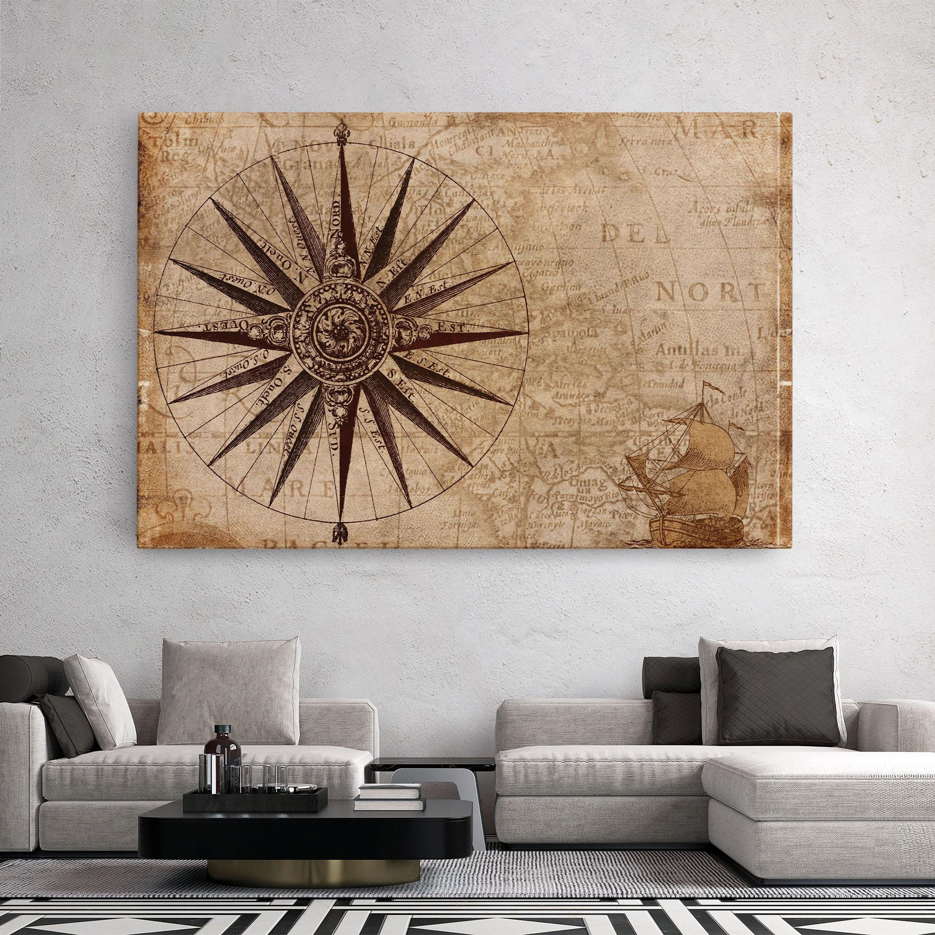 Vászonkép Vintage Map mockup 2