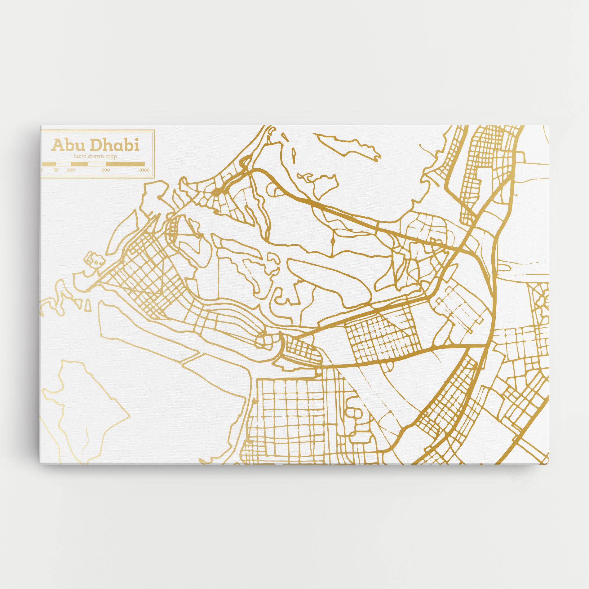 Vászonkép Abu Dhabi Map mockup 0