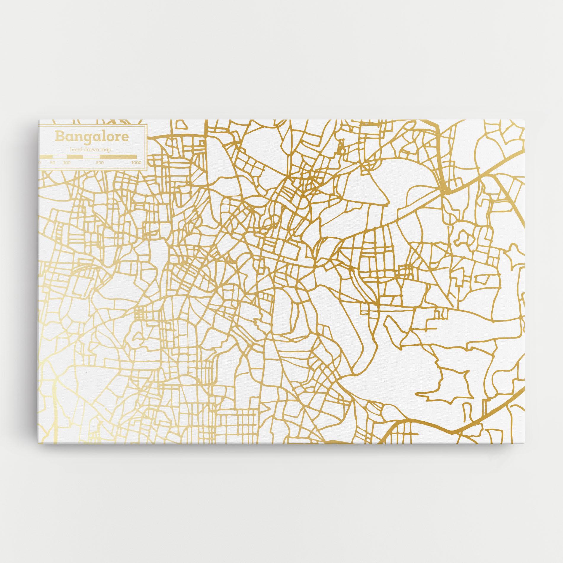 Vászonkép Bangalore Map mockup 0
