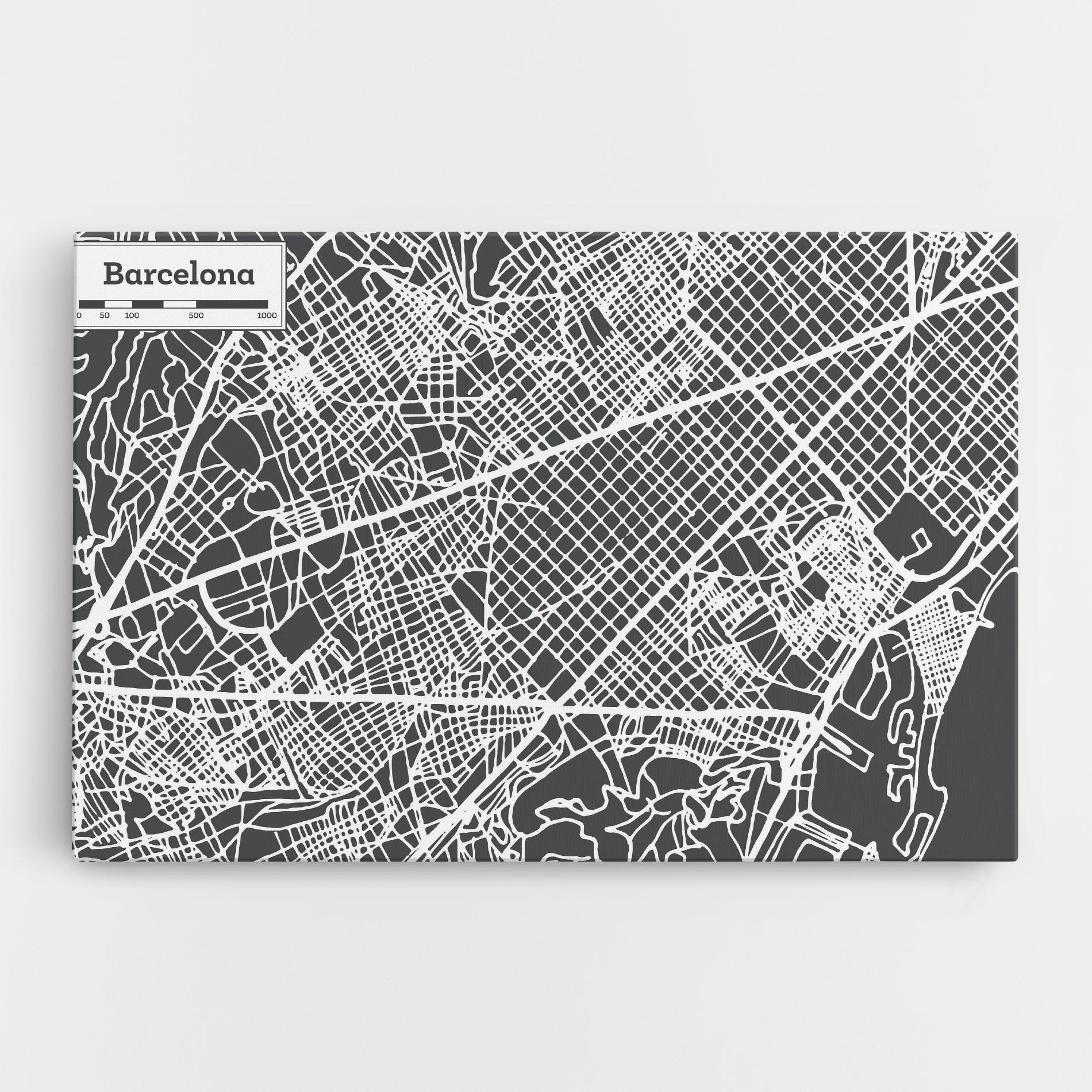 Vászonkép Barcelona Map mockup 0