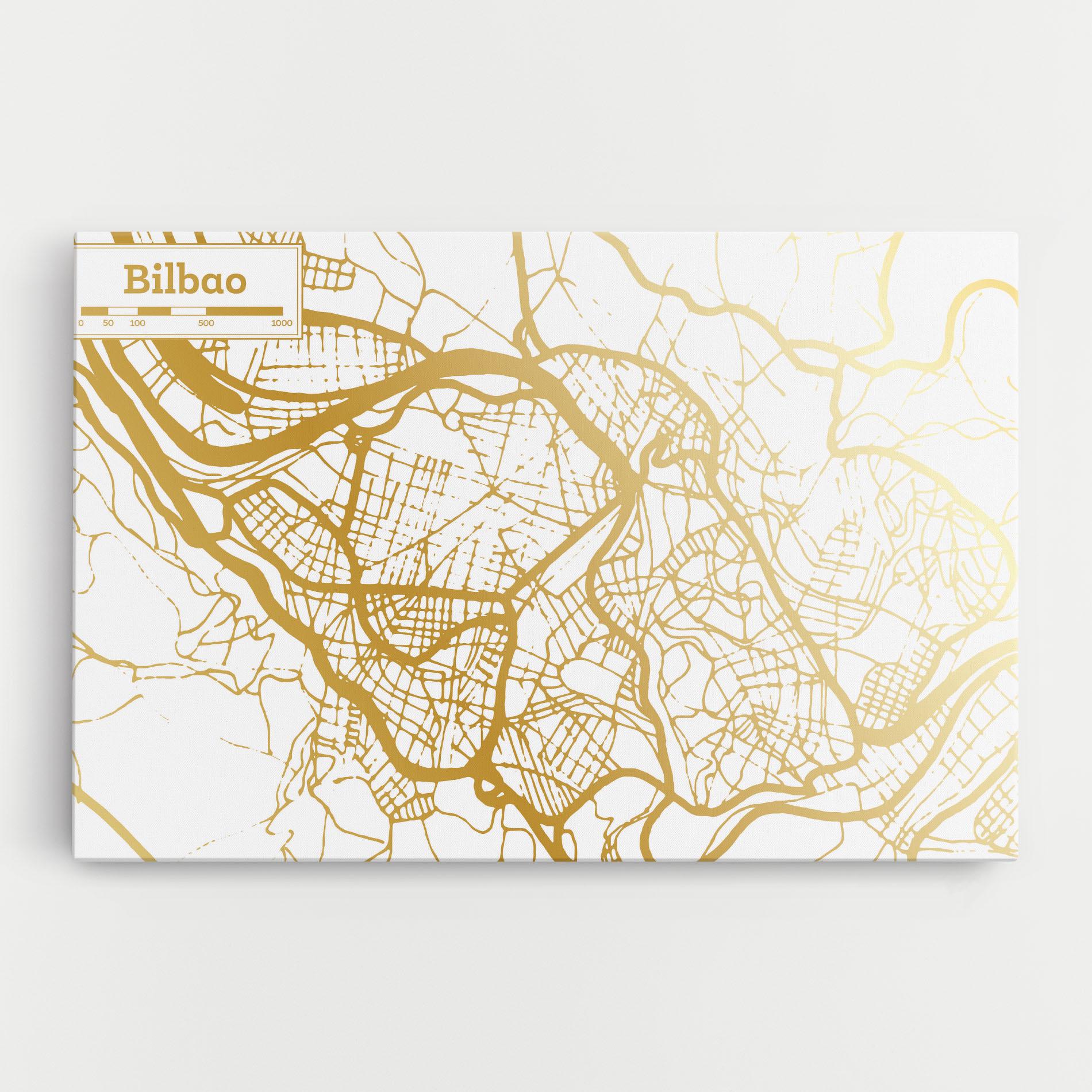 Vászonkép Bilbao Gold Map mockup 0