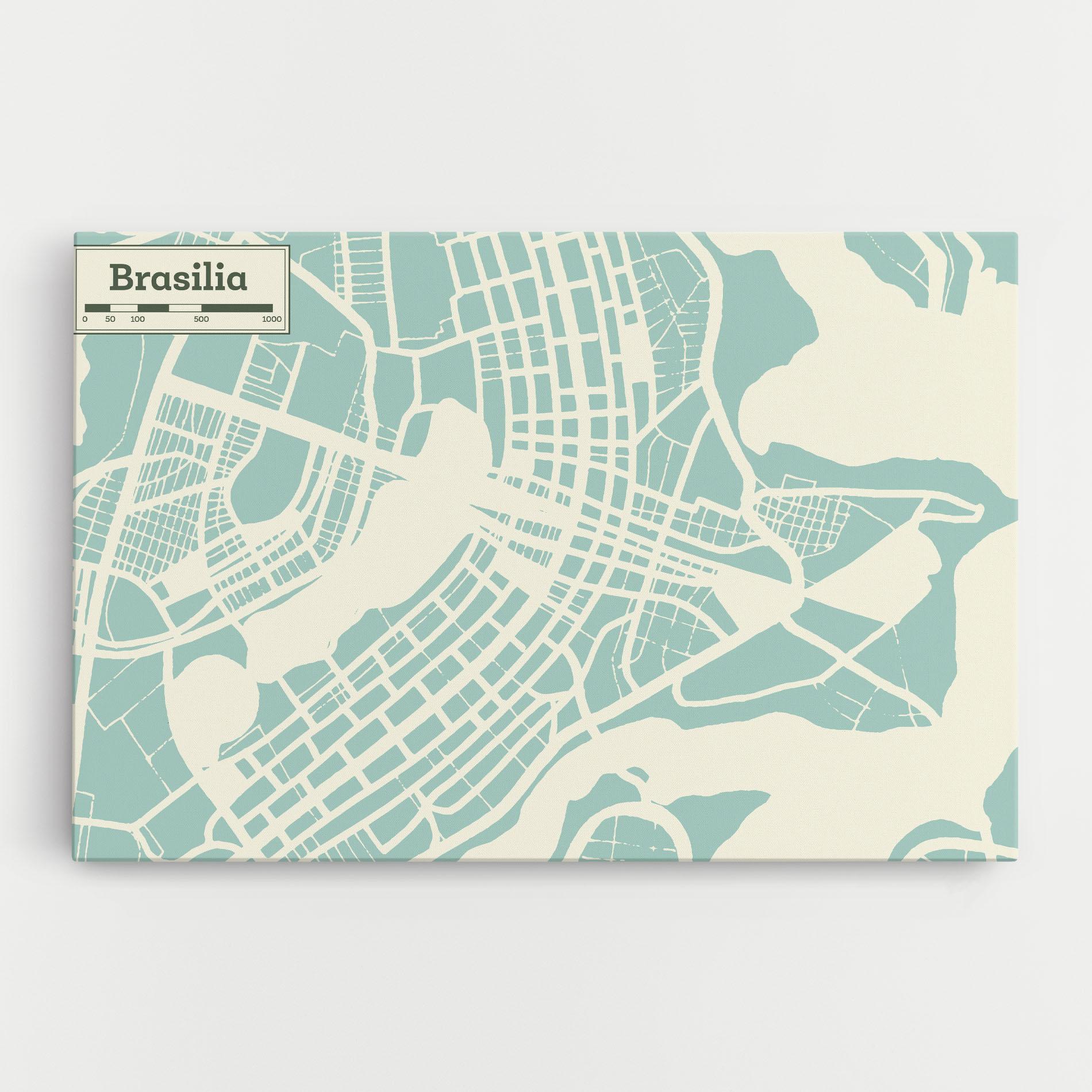 Vászonkép Brasilia Map mockup 0