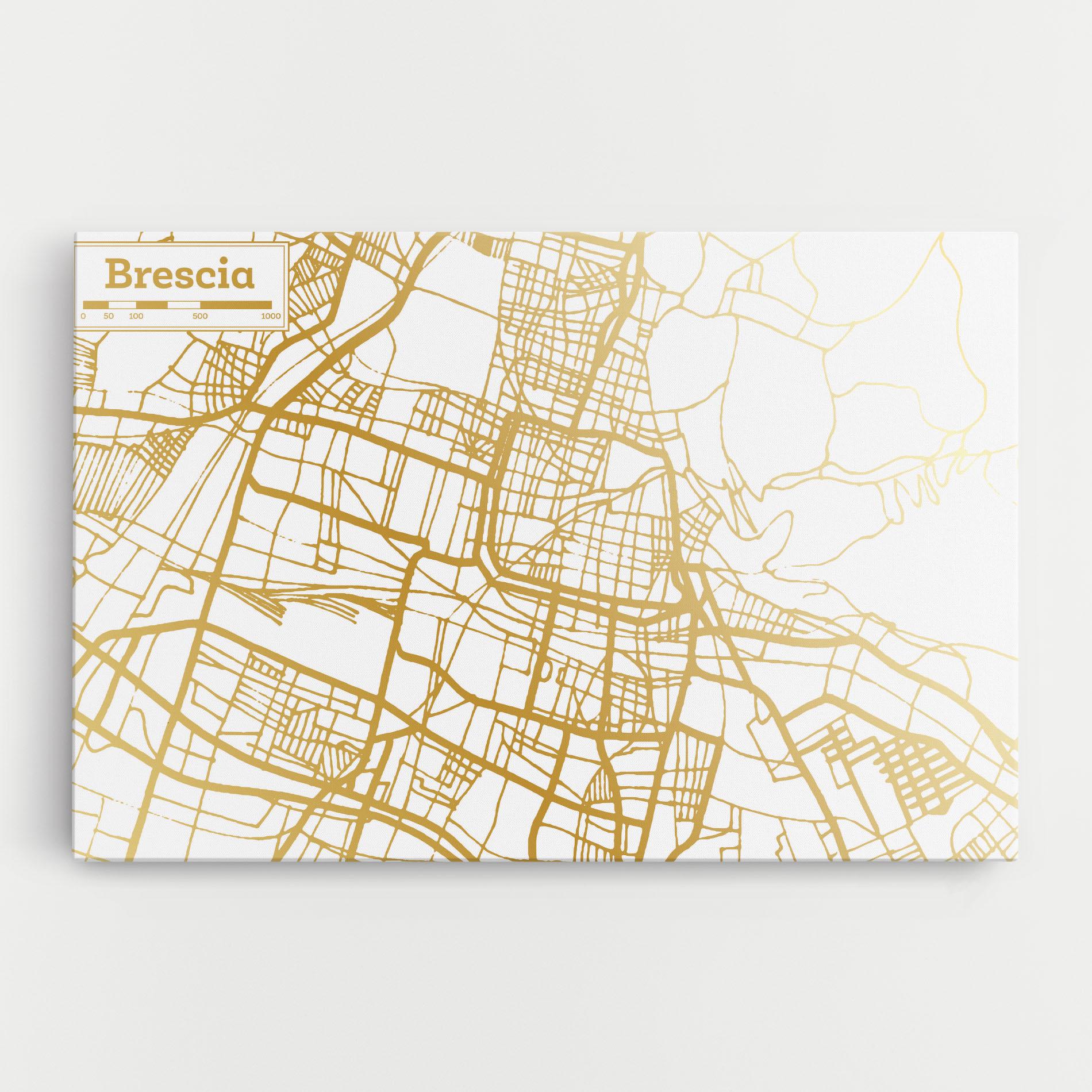 Vászonkép Brescia Gold Map mockup 0