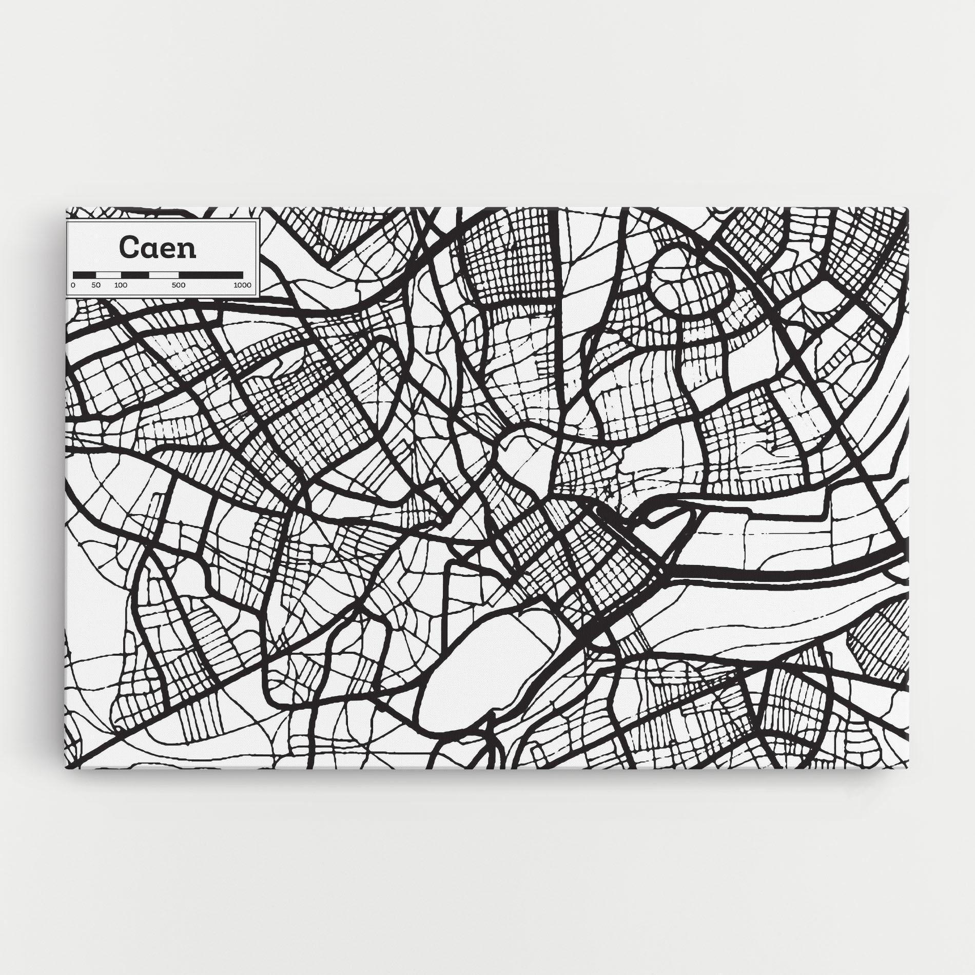 Vászonkép Caen Map mockup 0