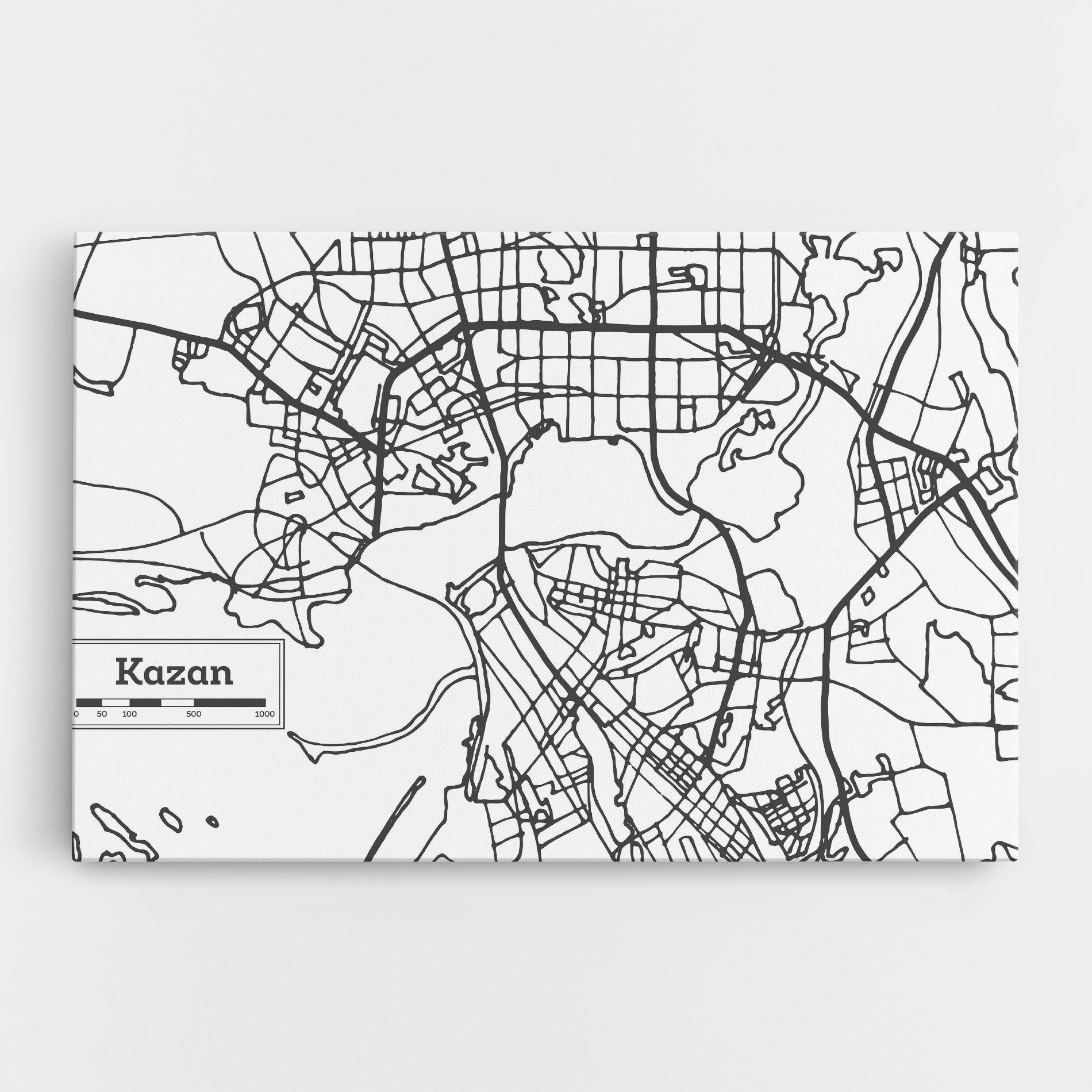 Vászonkép Kazan Map mockup 0