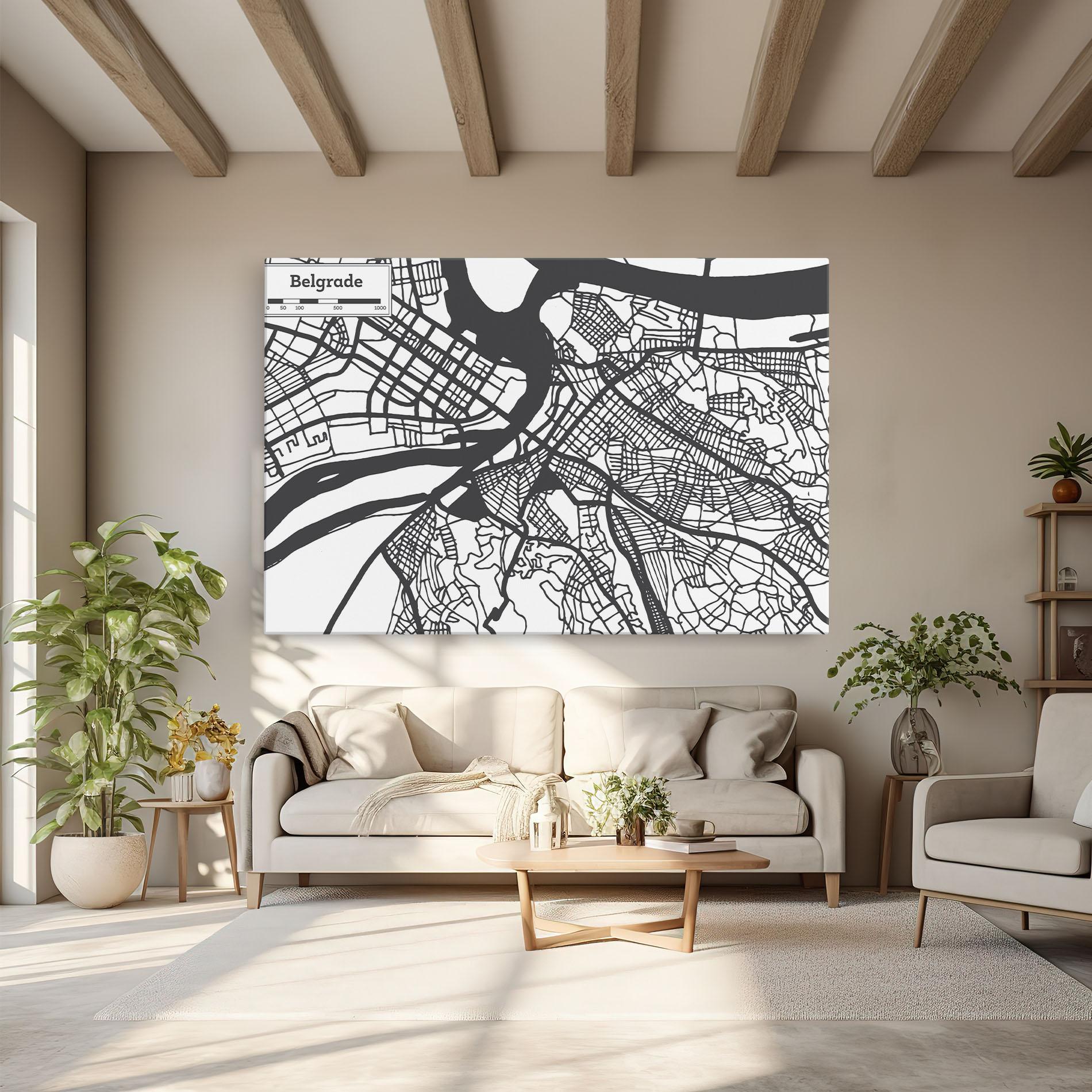 Vászonkép Belgrade Map mockup 6