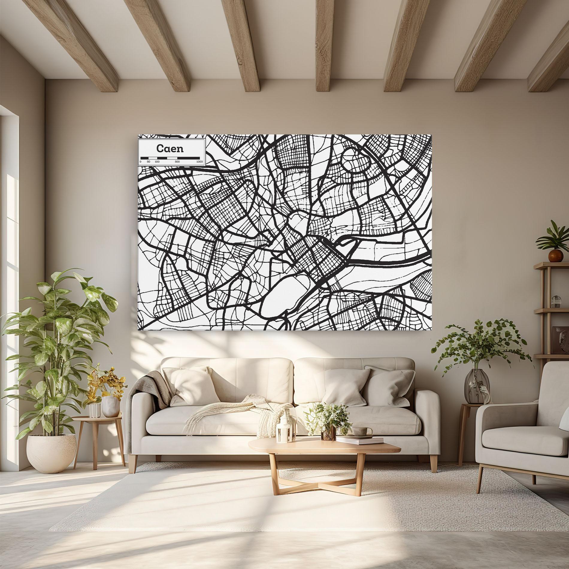 Vászonkép Caen Map mockup 6