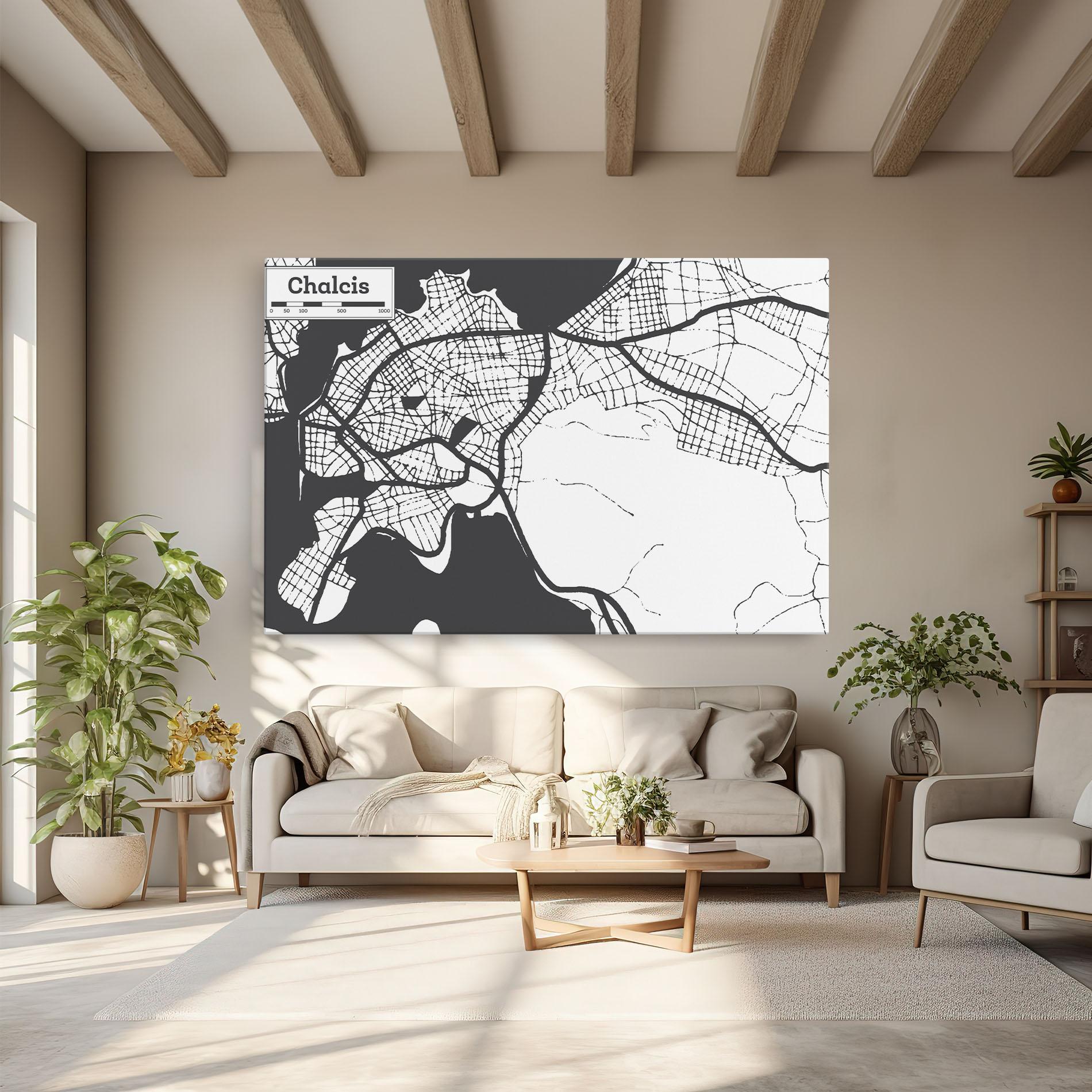 Vászonkép Chalcis Map mockup 6