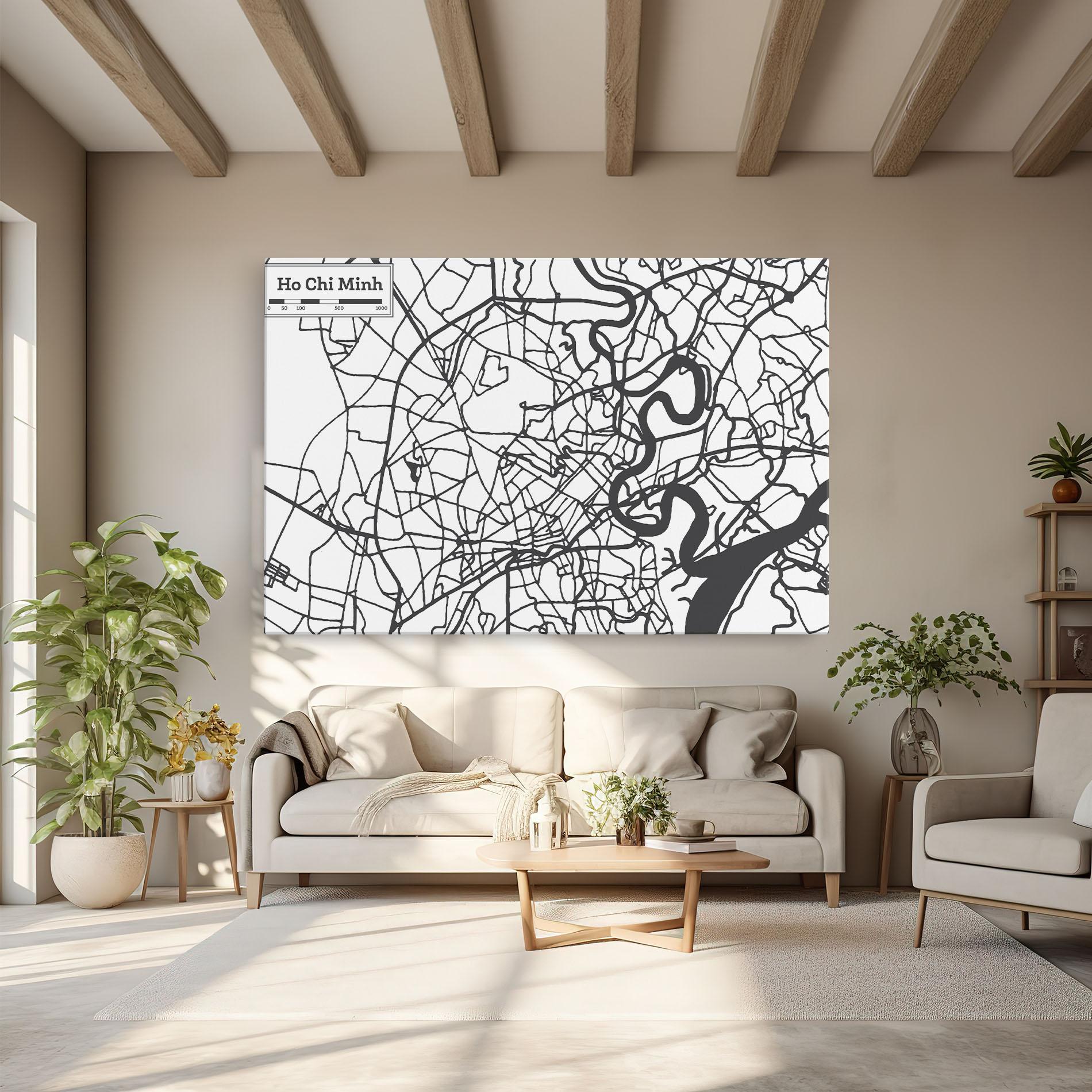 Vászonkép Ho Chi Minh Map mockup 6