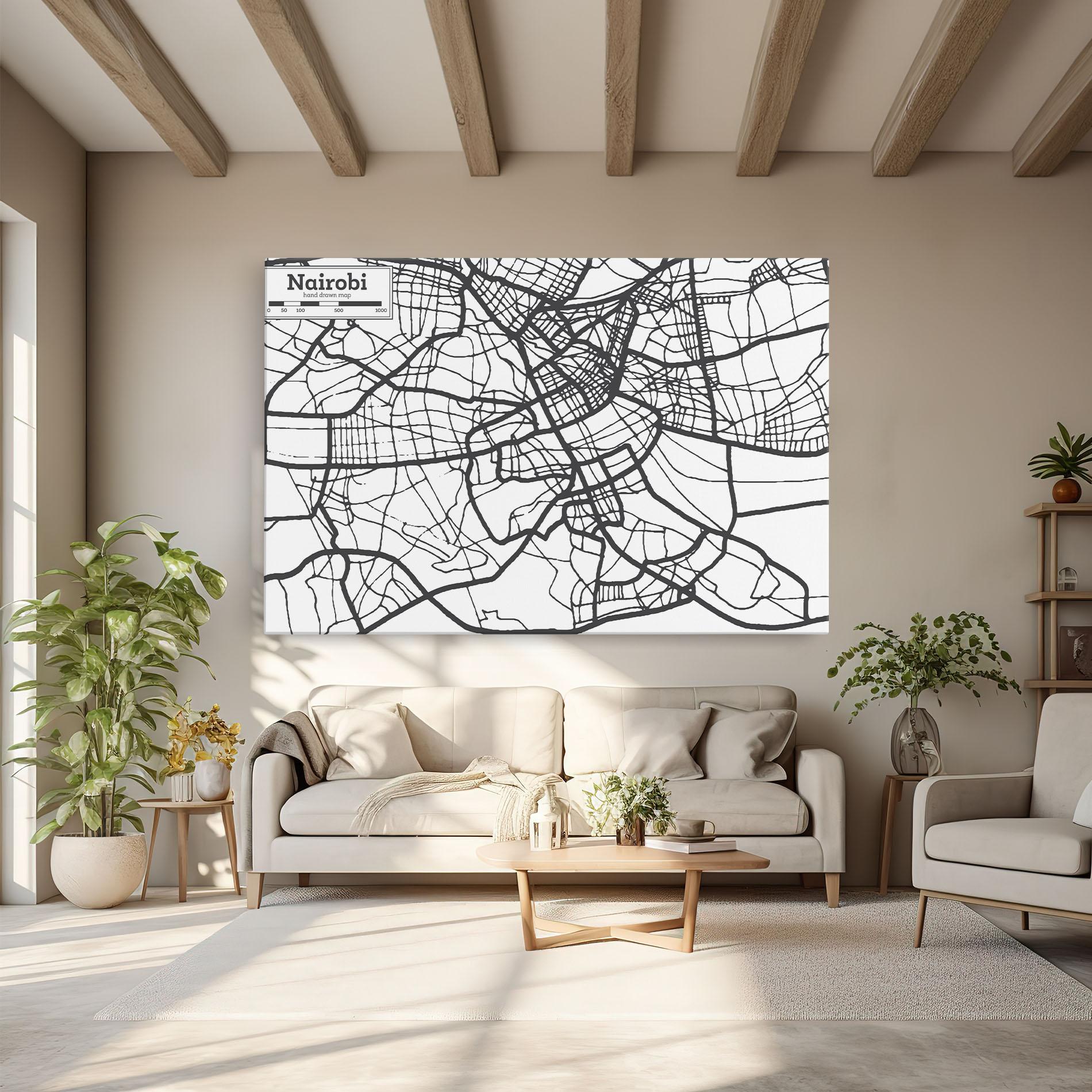 Vászonkép Nairobi Map mockup 6