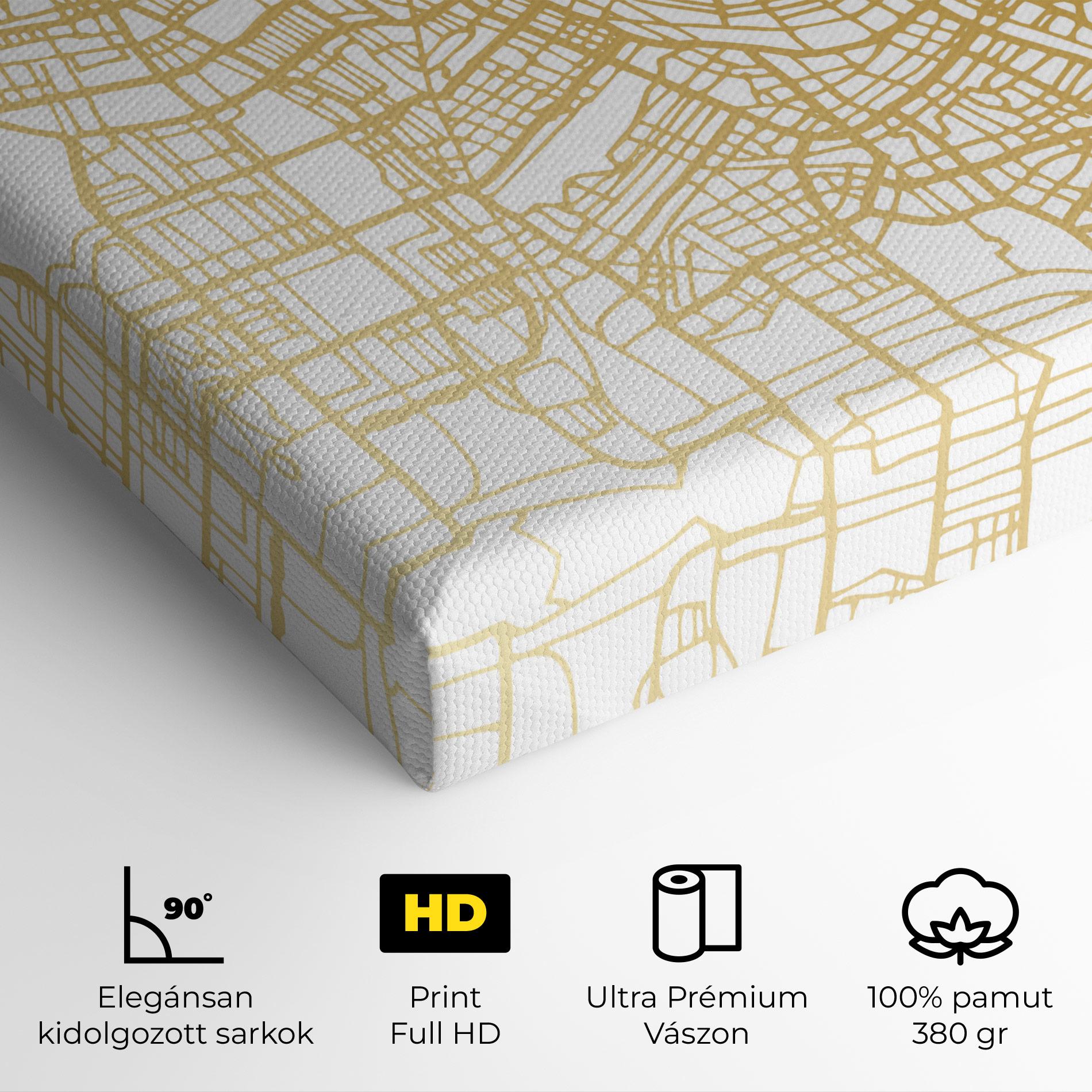 Vászonkép Amsterdam Gold Map mockup 4