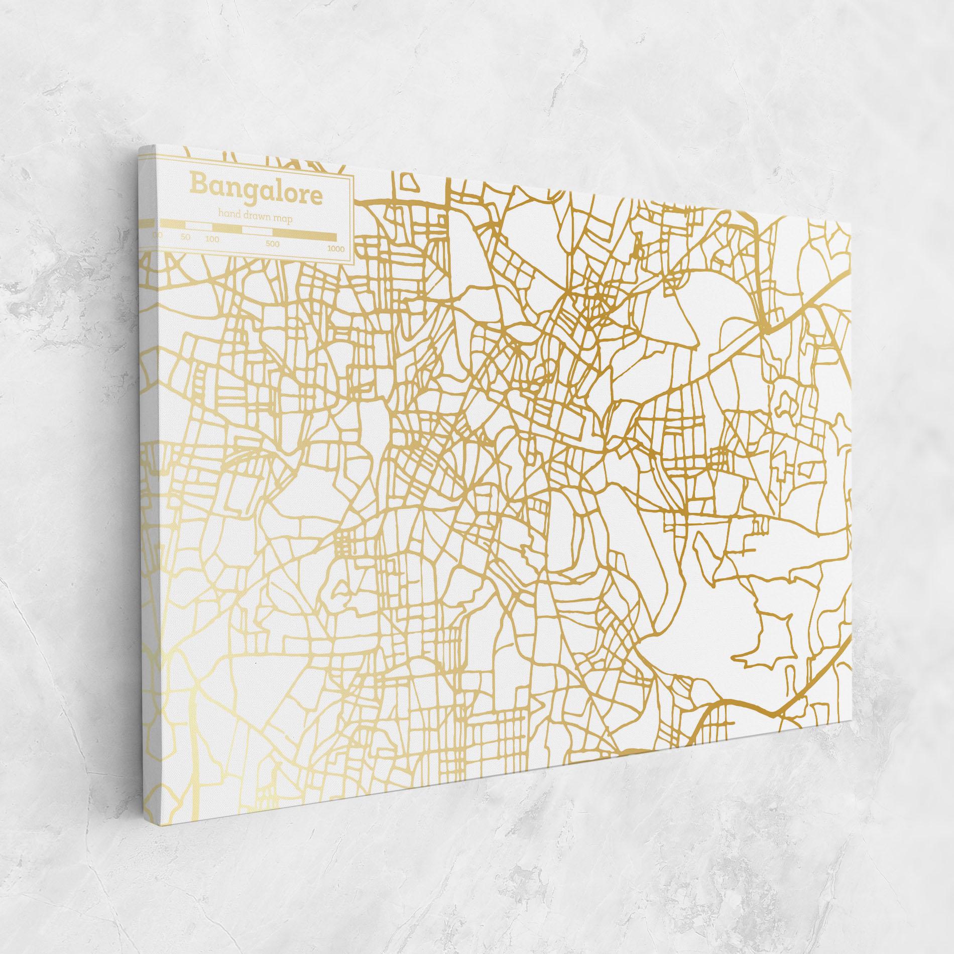 Vászonkép Bangalore Map mockup 1