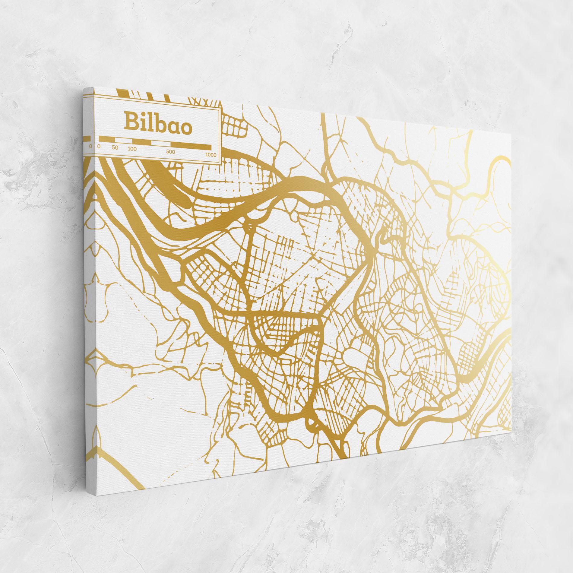 Vászonkép Bilbao Gold Map mockup 1