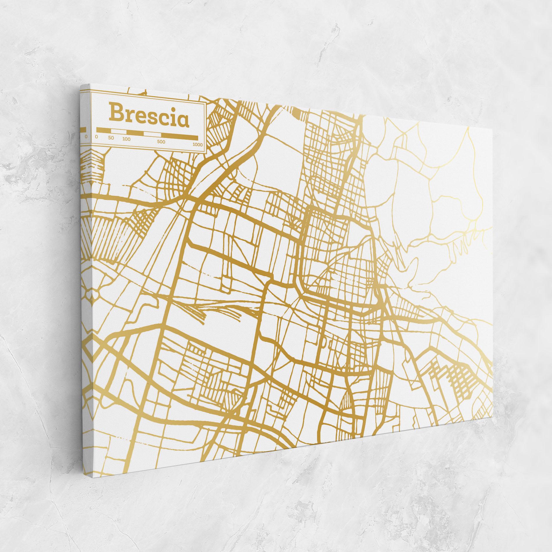 Vászonkép Brescia Gold Map mockup 1