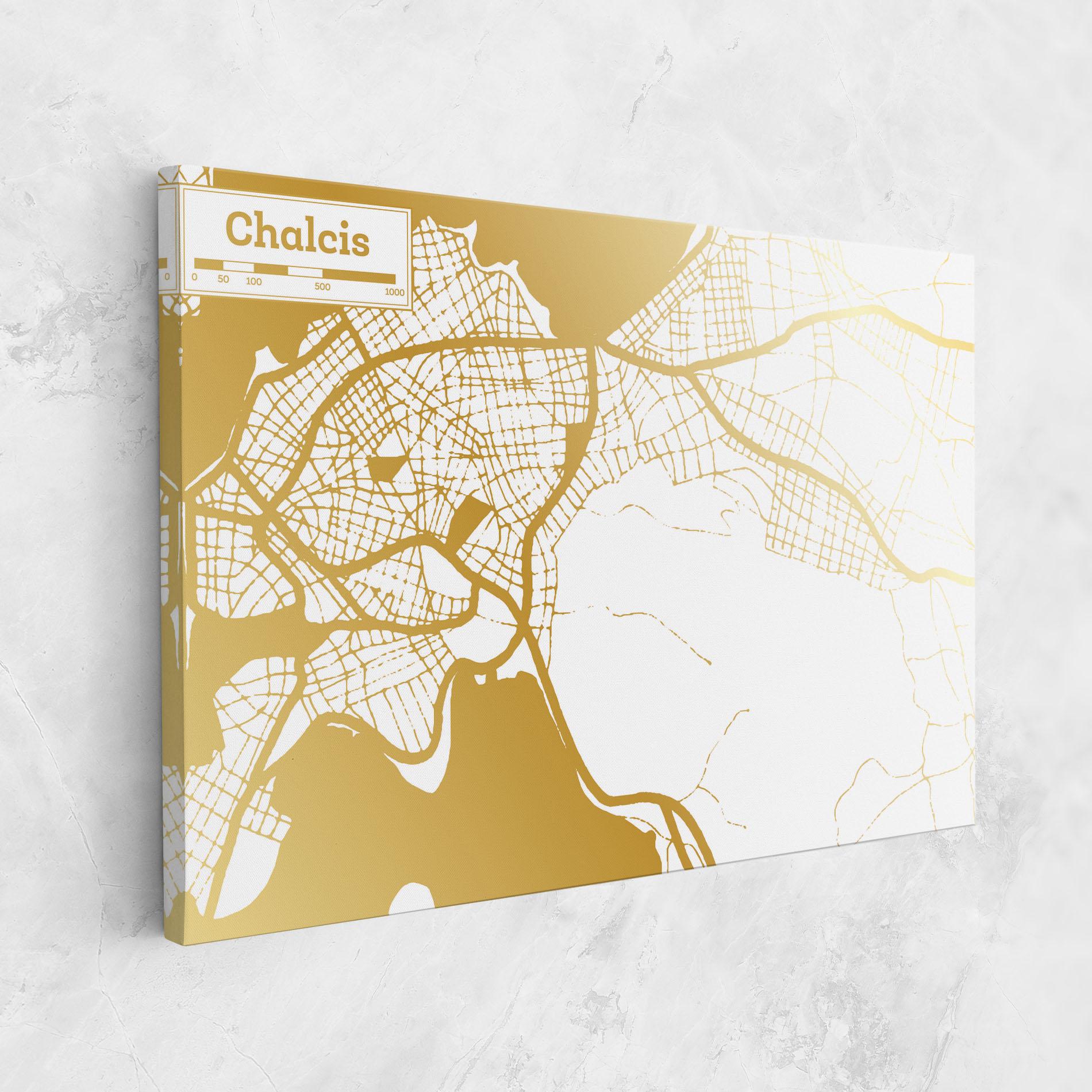 Vászonkép Chalcis Gold Map mockup 1