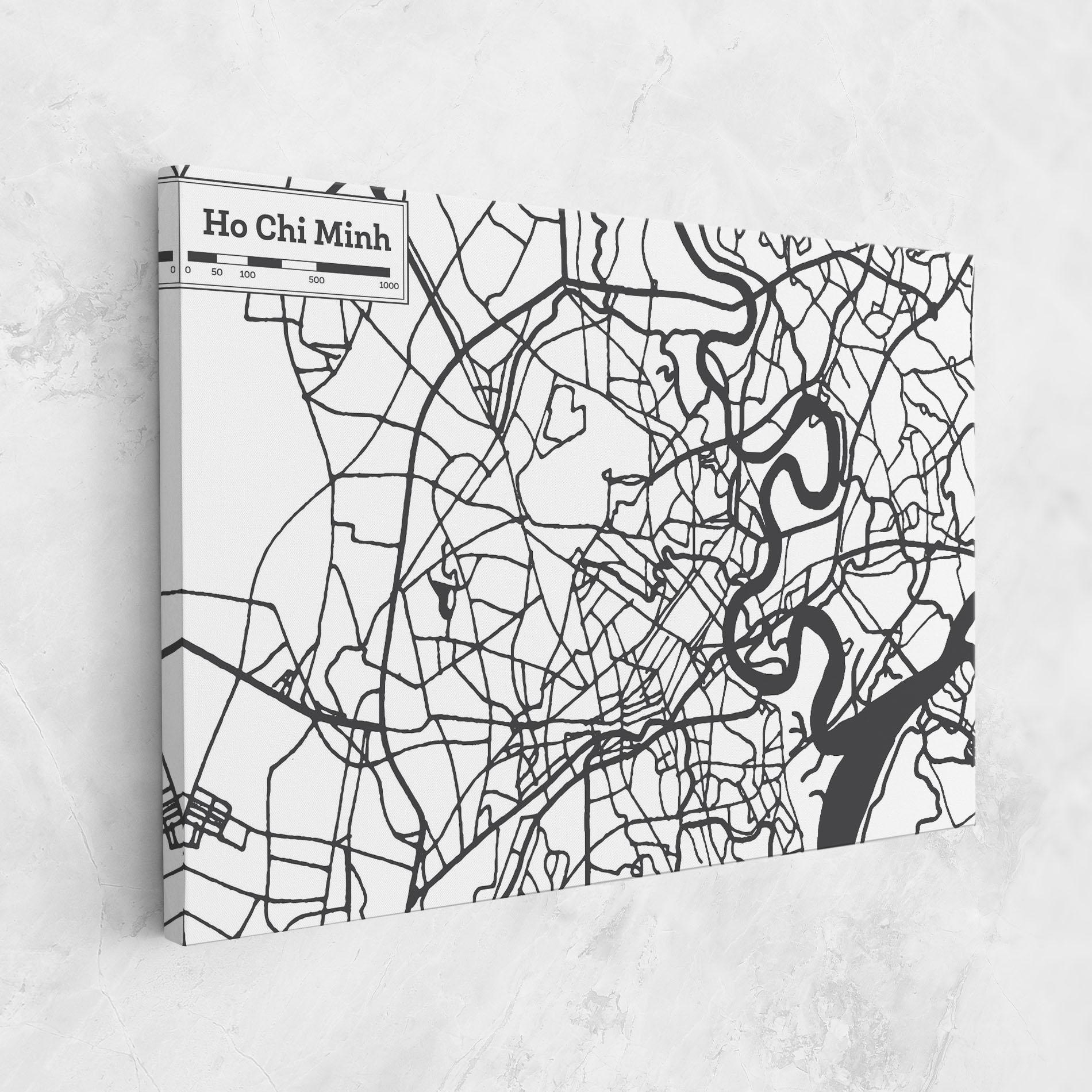 Vászonkép Ho Chi Minh Map mockup 1