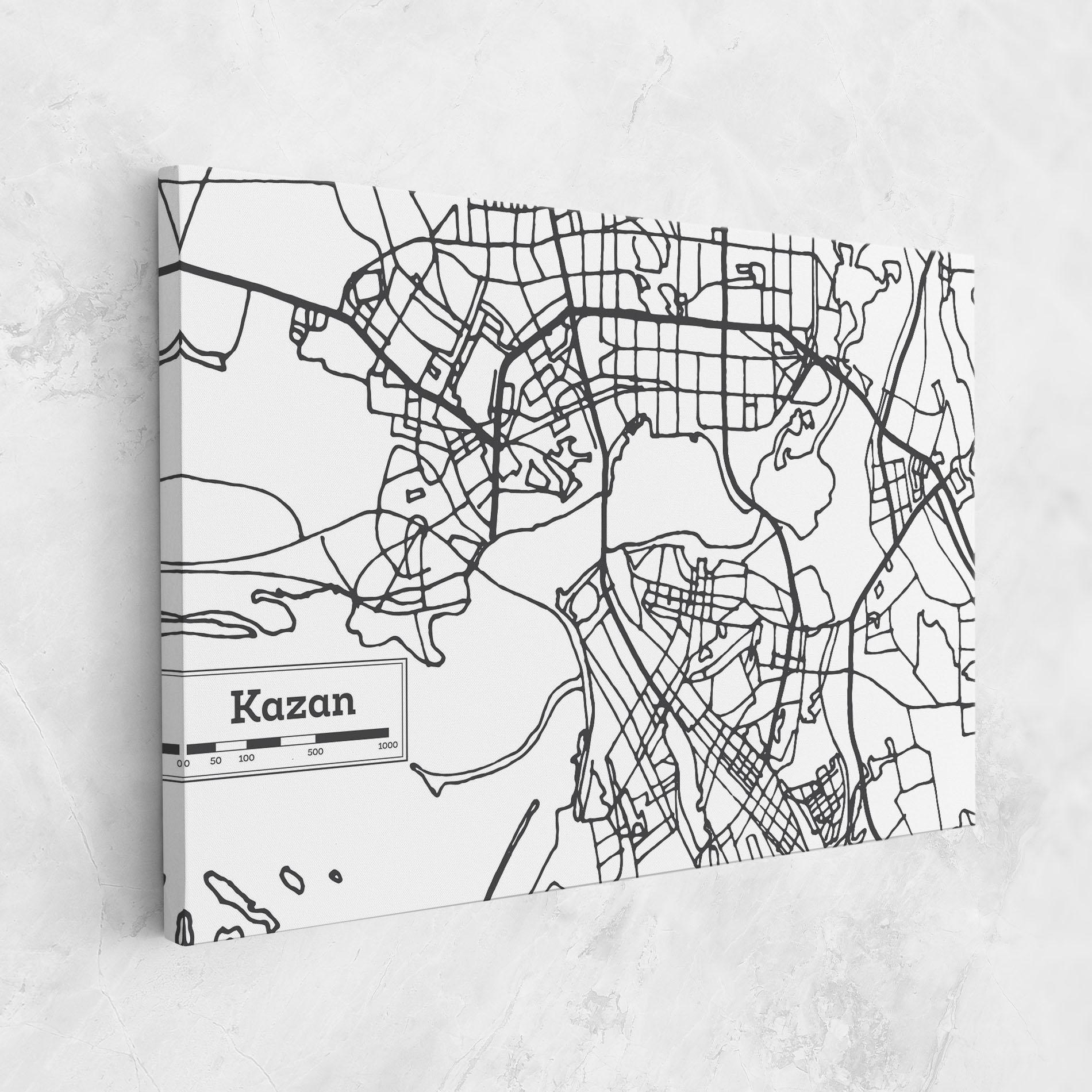 Vászonkép Kazan Map mockup 1