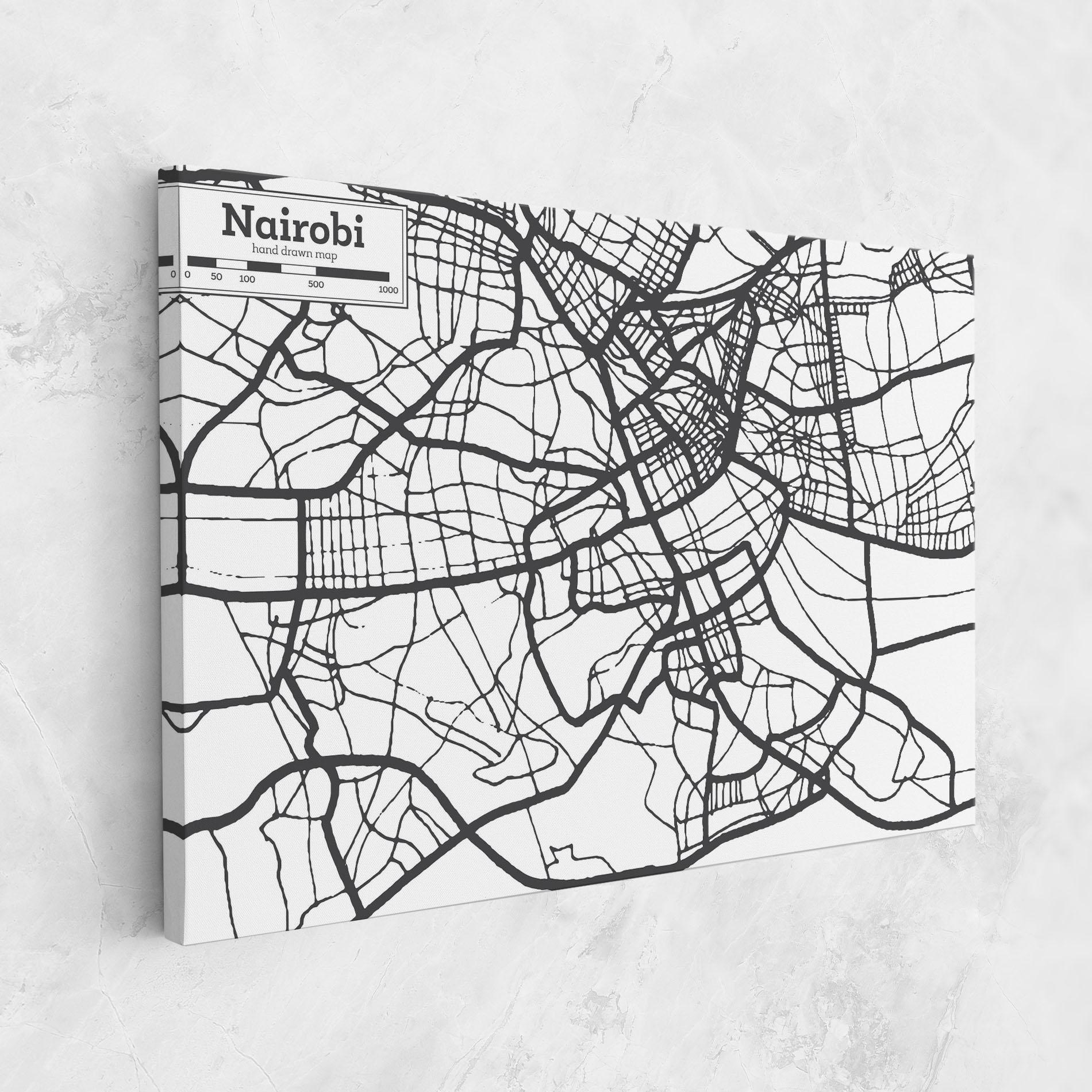 Vászonkép Nairobi Map mockup 1