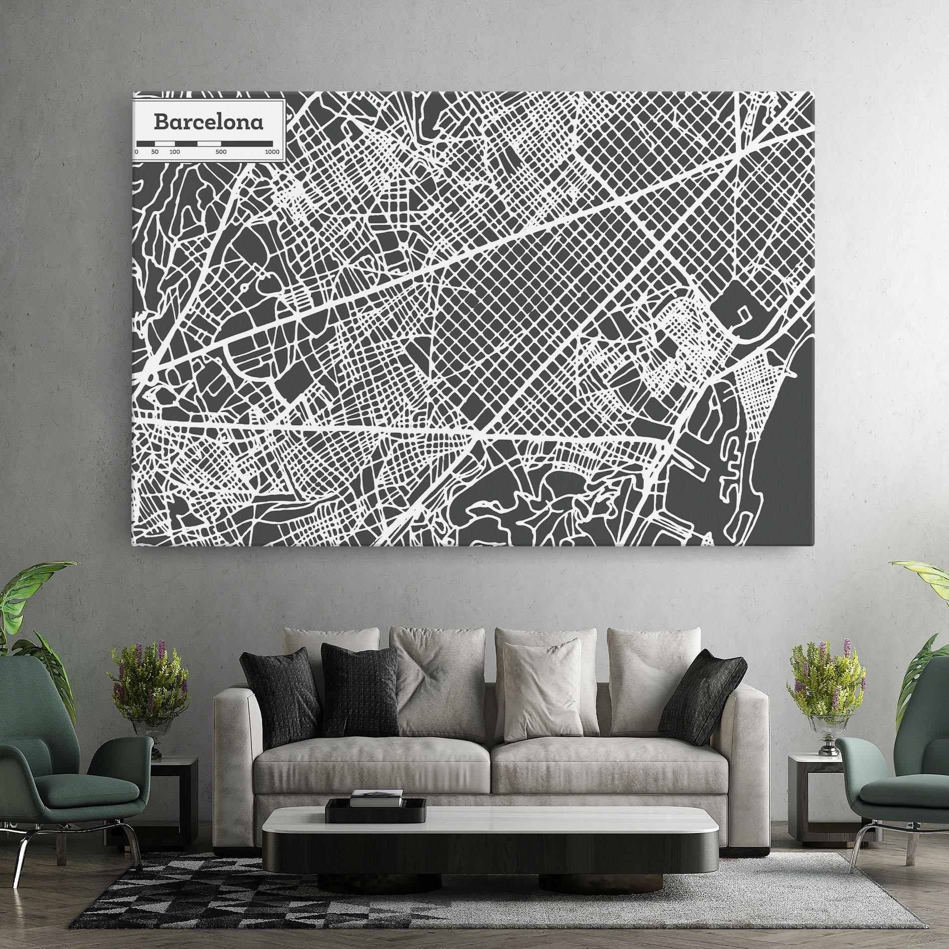 Vászonkép Barcelona Map mockup 7