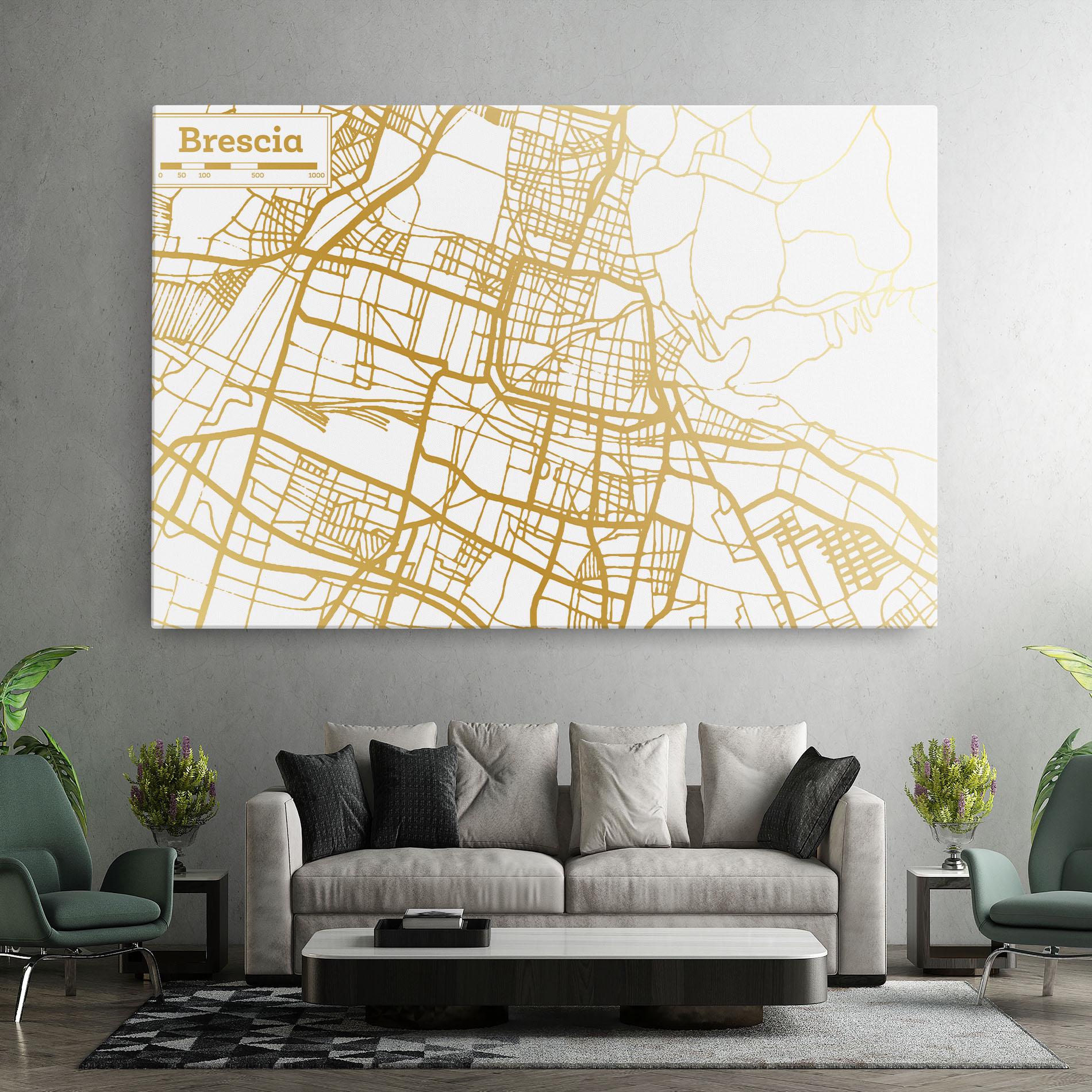 Vászonkép Brescia Gold Map mockup 7