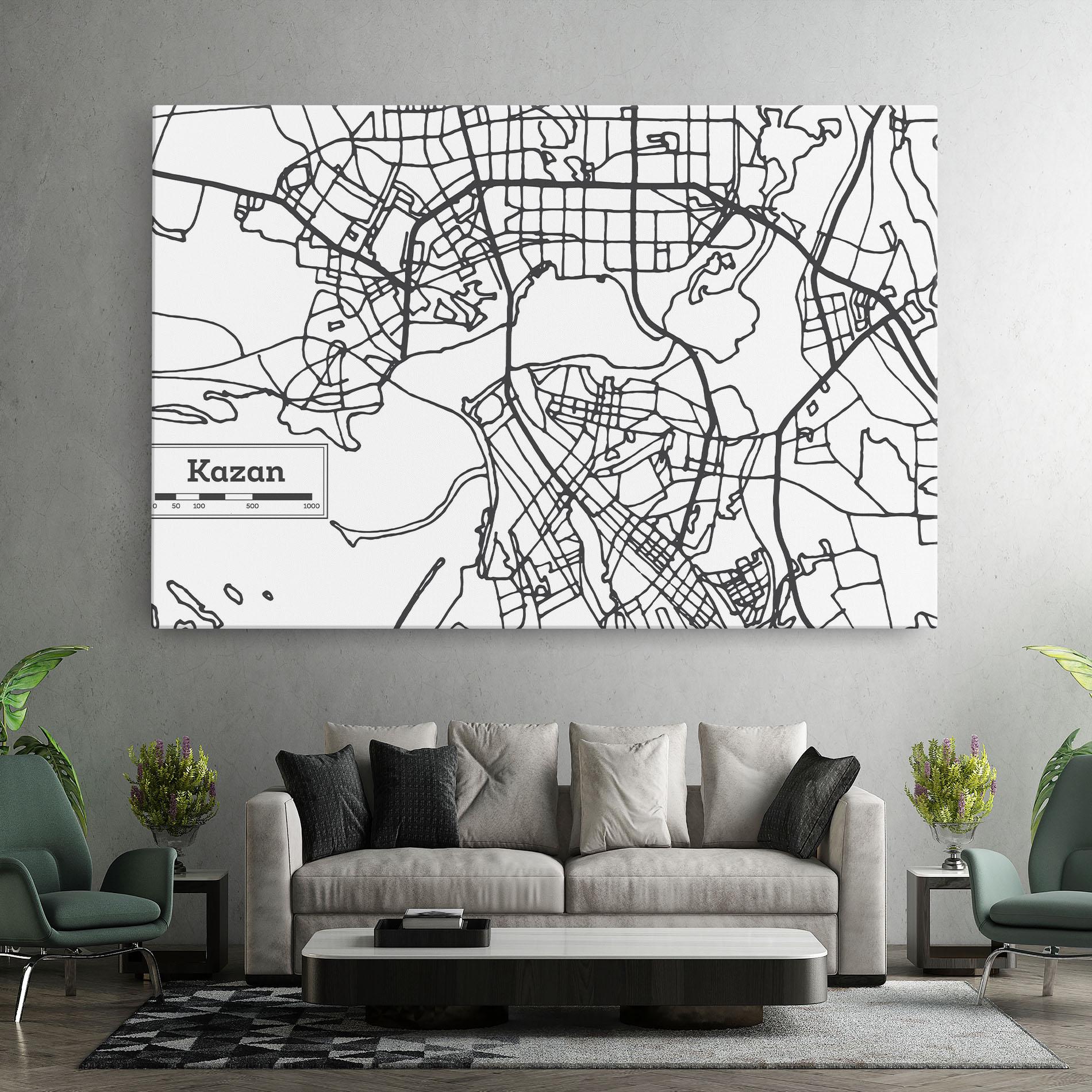 Vászonkép Kazan Map mockup 7